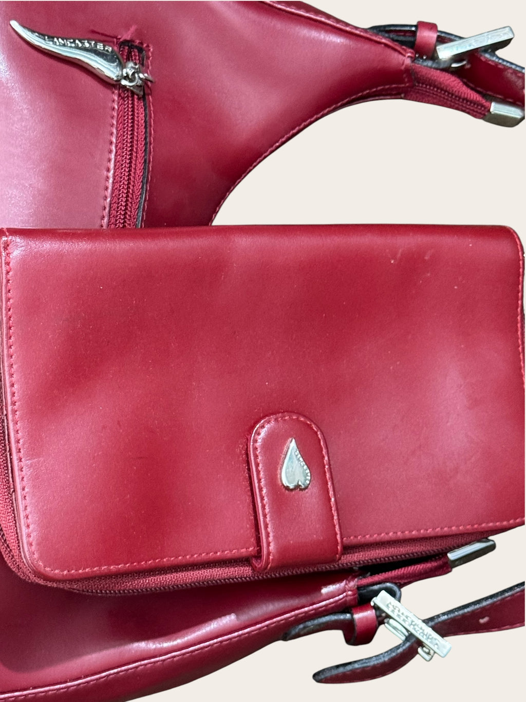 Ensemble Lancaster sac et porte-monnaie – Rouge – Taille unique – Femme — photo complémentaire 6