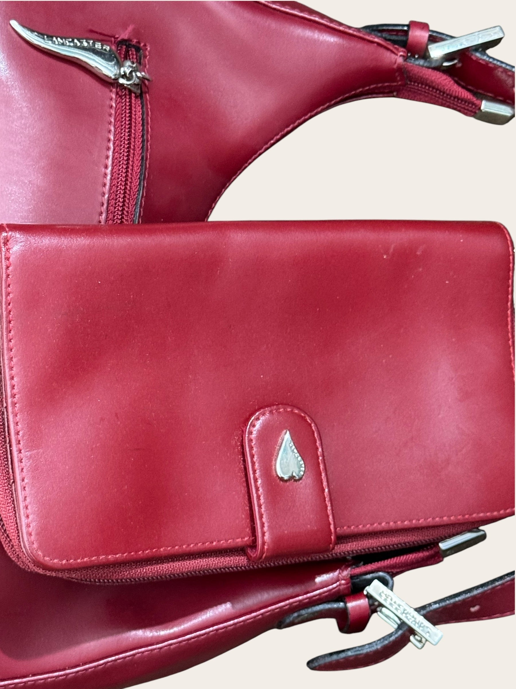 Ensemble Lancaster sac et porte-monnaie – Rouge – Taille unique – Femme — photo complémentaire 6