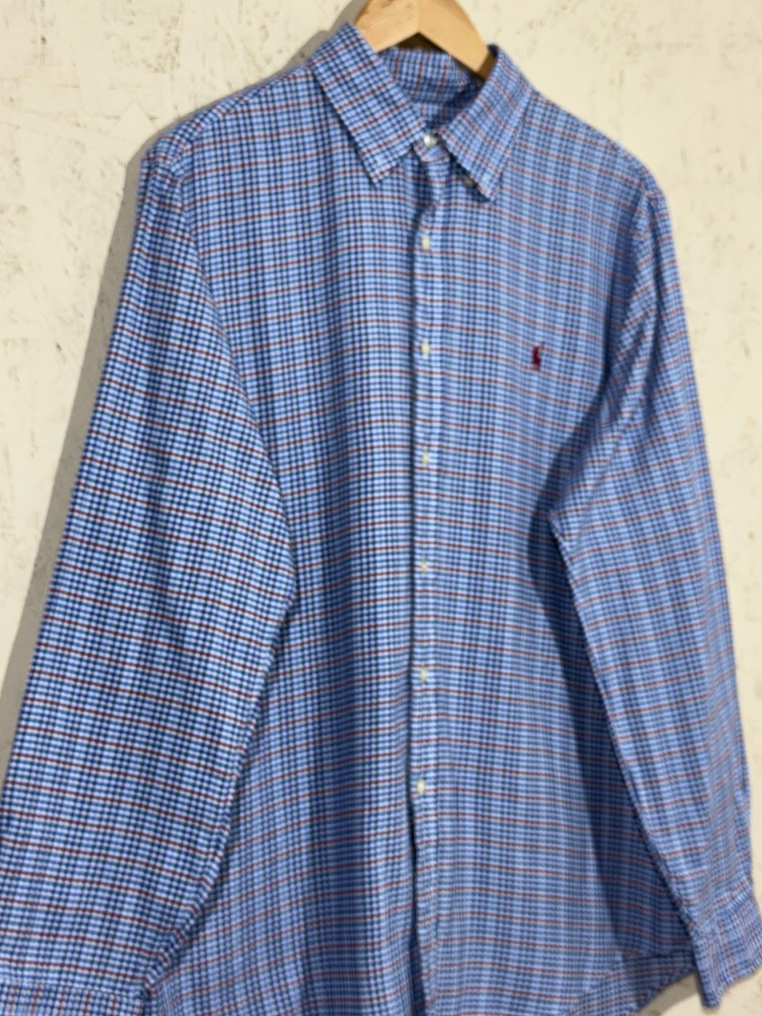 Chemise Carreaux Ralph Lauren Bleu/Rouge – L - mixte
