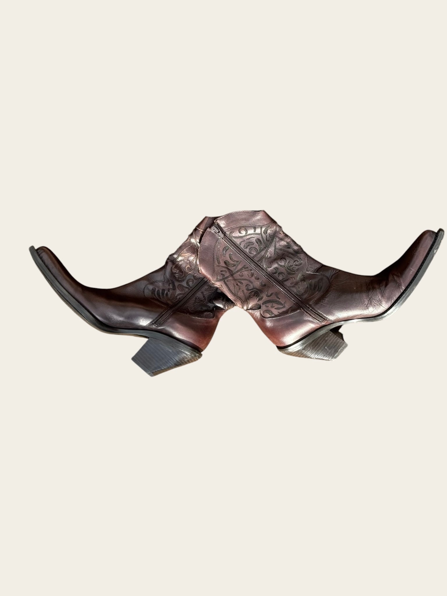 Bottes Western Donna Piu Cuir Marron Femme T.39