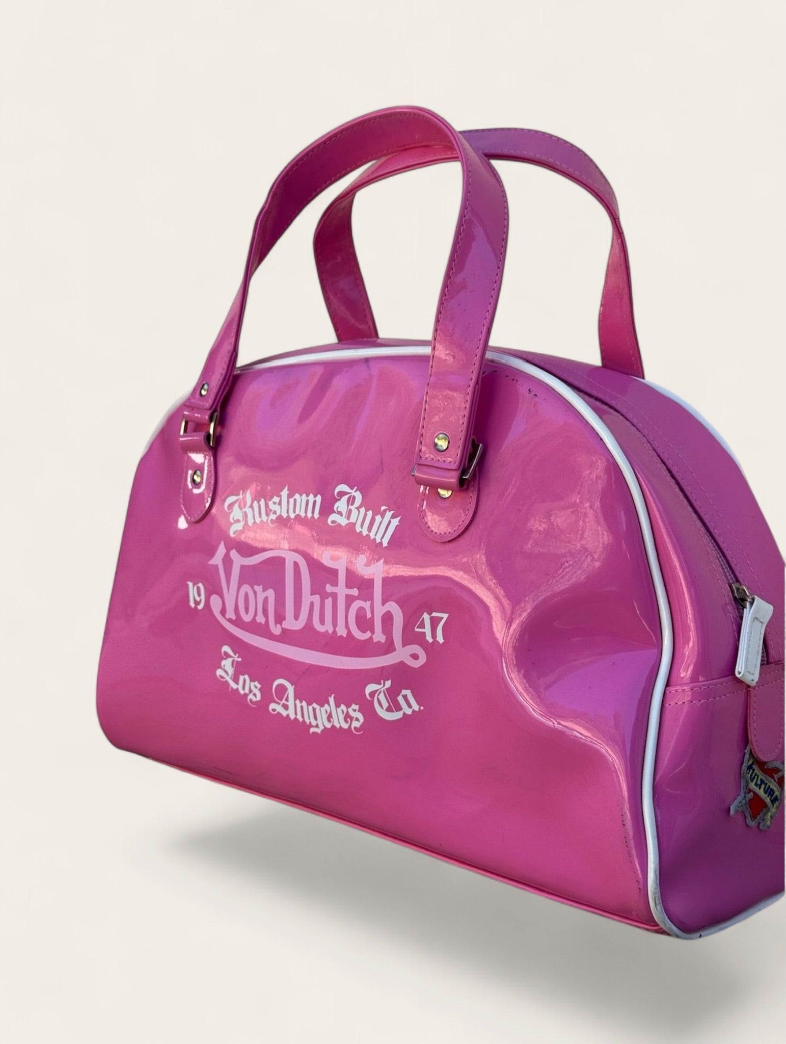 Sac Bowling Von Dutch Patchwork – Rose – Taille unique – Femme – Y2K — photo complémentaire 4