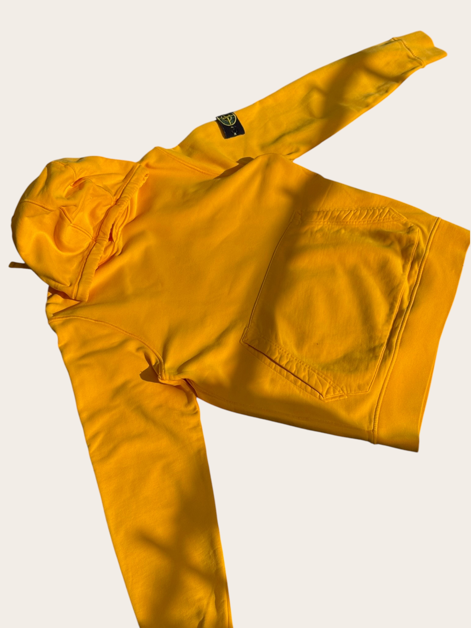 Sweat à capuche Stone Island à badge – Jaune – L – Mixte — vue principale