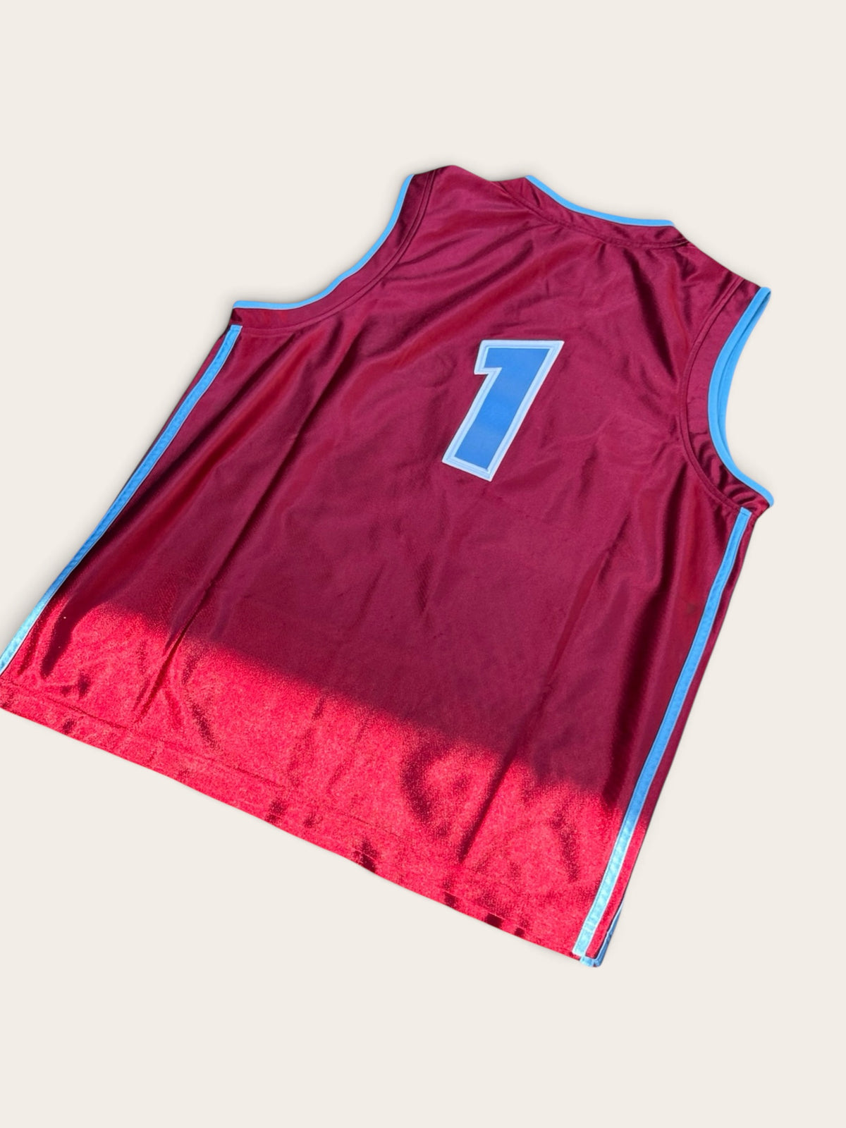 Adidas Basketball Jersey No. 1 – Burgundy – L – Unisex – Vintage
