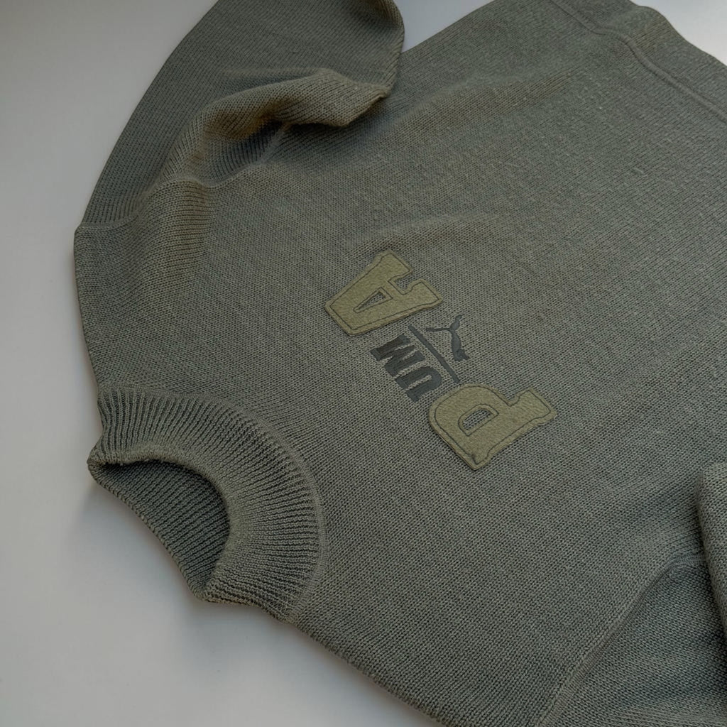 Pull Puma Logo Brodé – Kaki – L – Mixte – Vintage — photo complémentaire 3