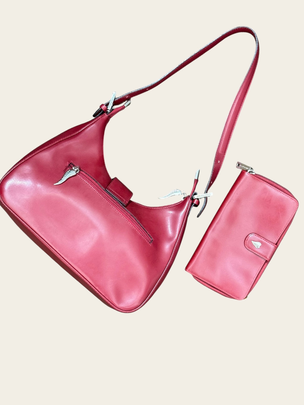 Ensemble Lancaster sac et porte-monnaie – Rouge – Taille unique – Femme — photo complémentaire 4