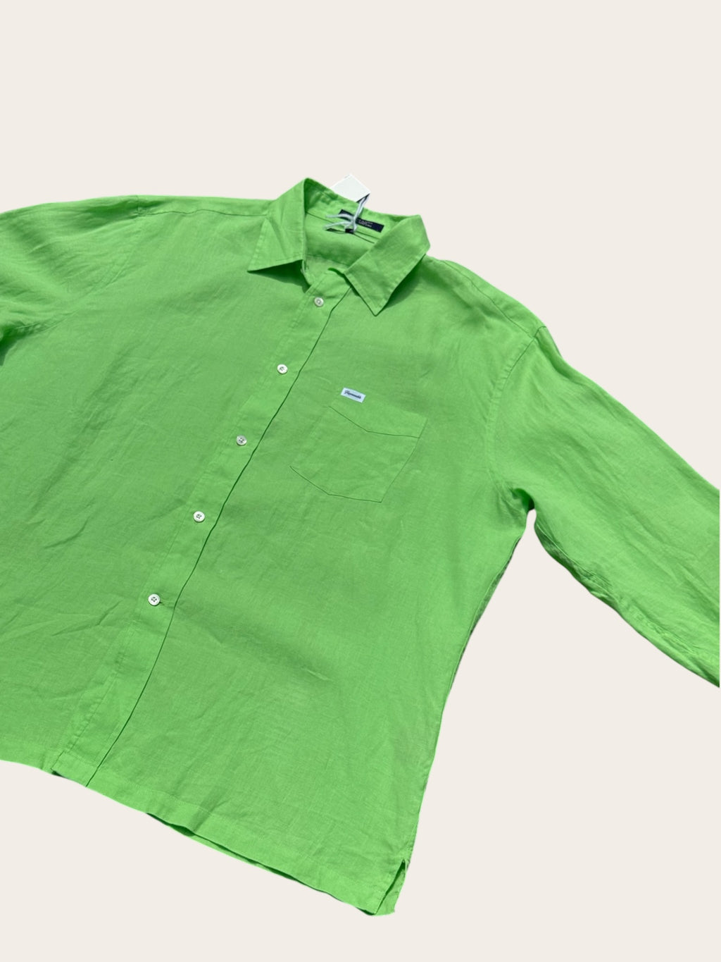 Chemise Façonnable en lin – Vert pomme – XL – Homme — photo complémentaire 2