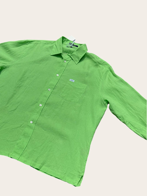 Chemise Façonnable 100% Lin Vert Homme Taille XL