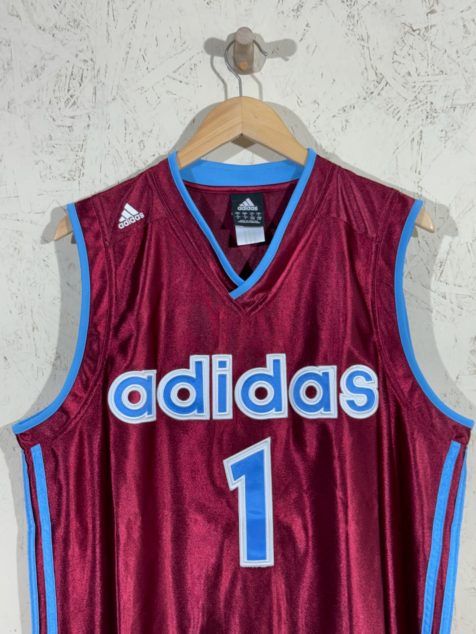 Débardeur Adidas Basketball Bordeaux N°1 Vintage L Mixte