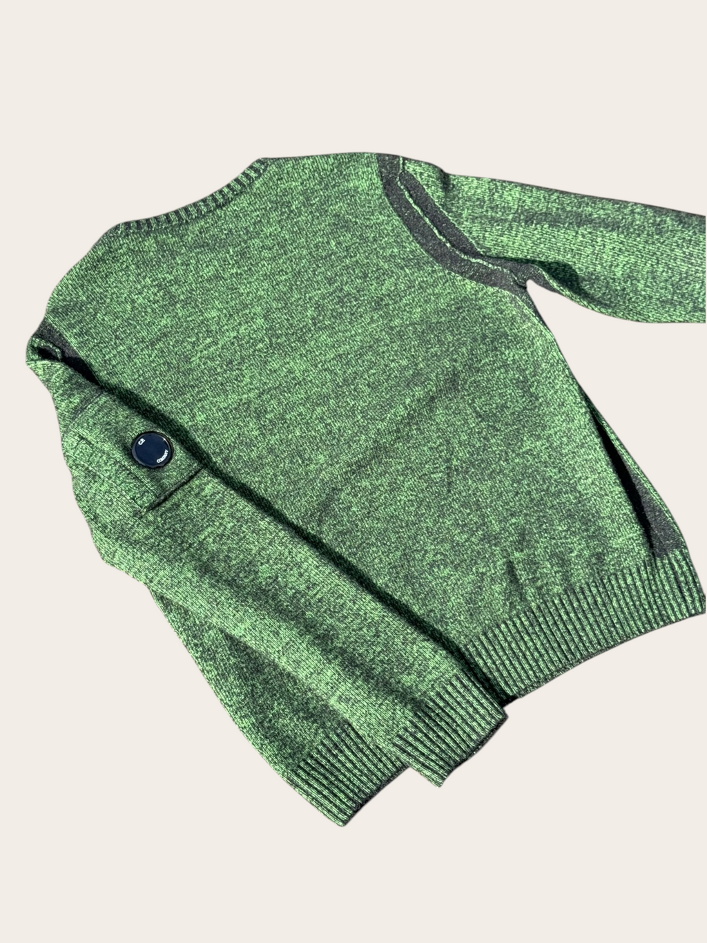 Pull C.P. Company Fleece Knit – Vert et noir – T.48 – Mixte — photo complémentaire 4