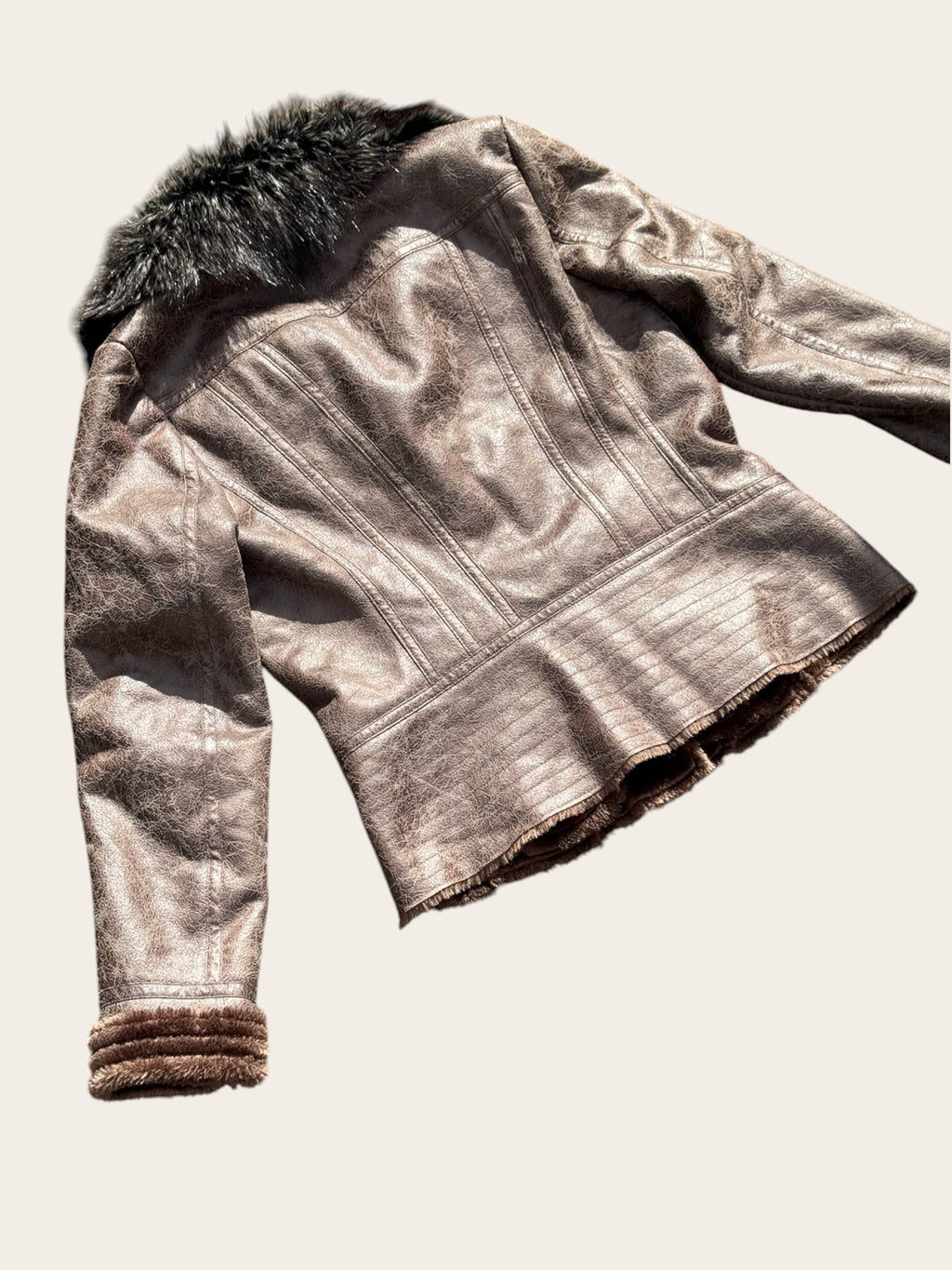 Veste Guess à col fourrure – Marron – M – Femme — photo complémentaire 4