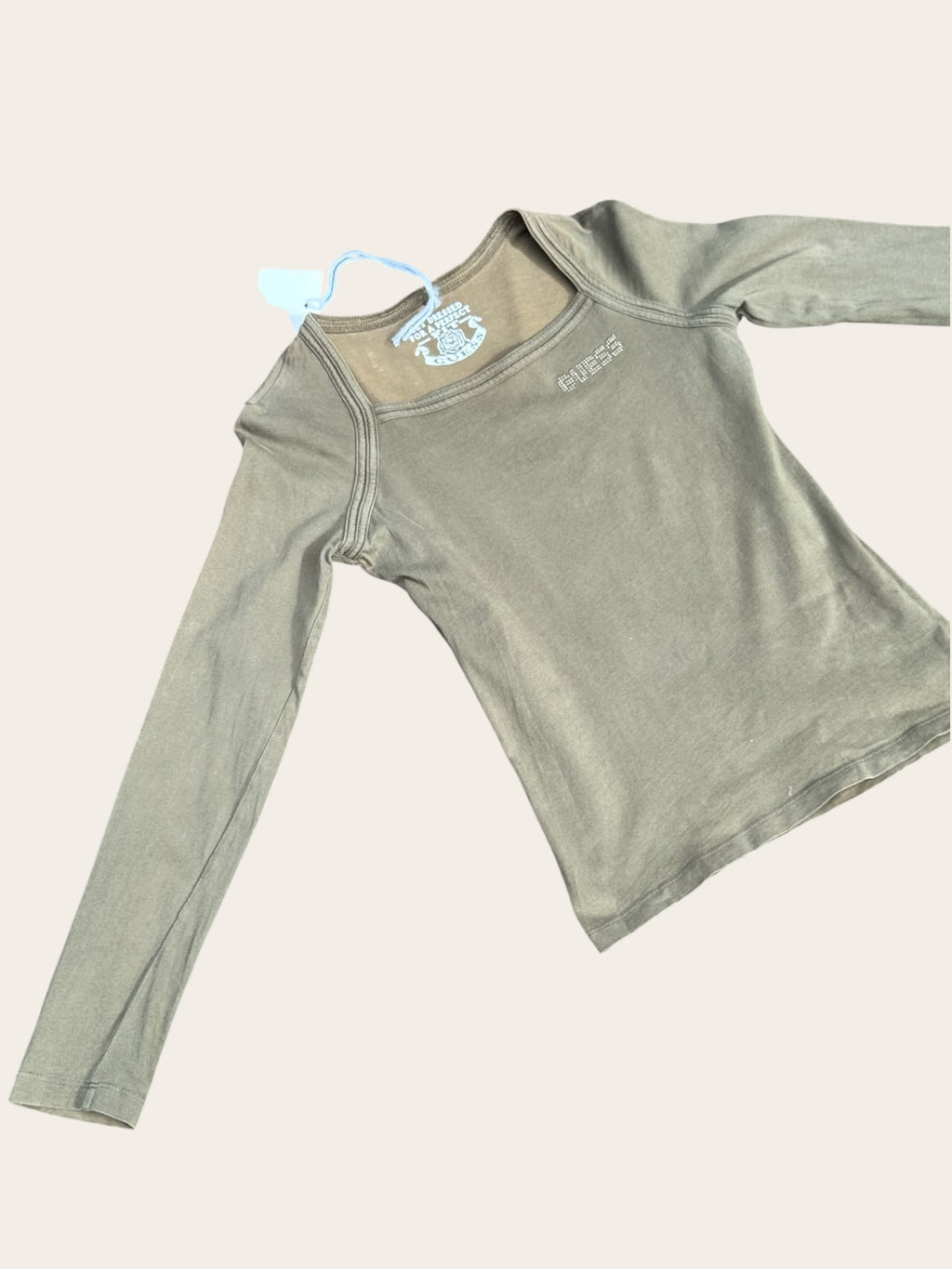 T-shirt Guess manches longues – Kaki – S – Femme – Y2K — vue principale