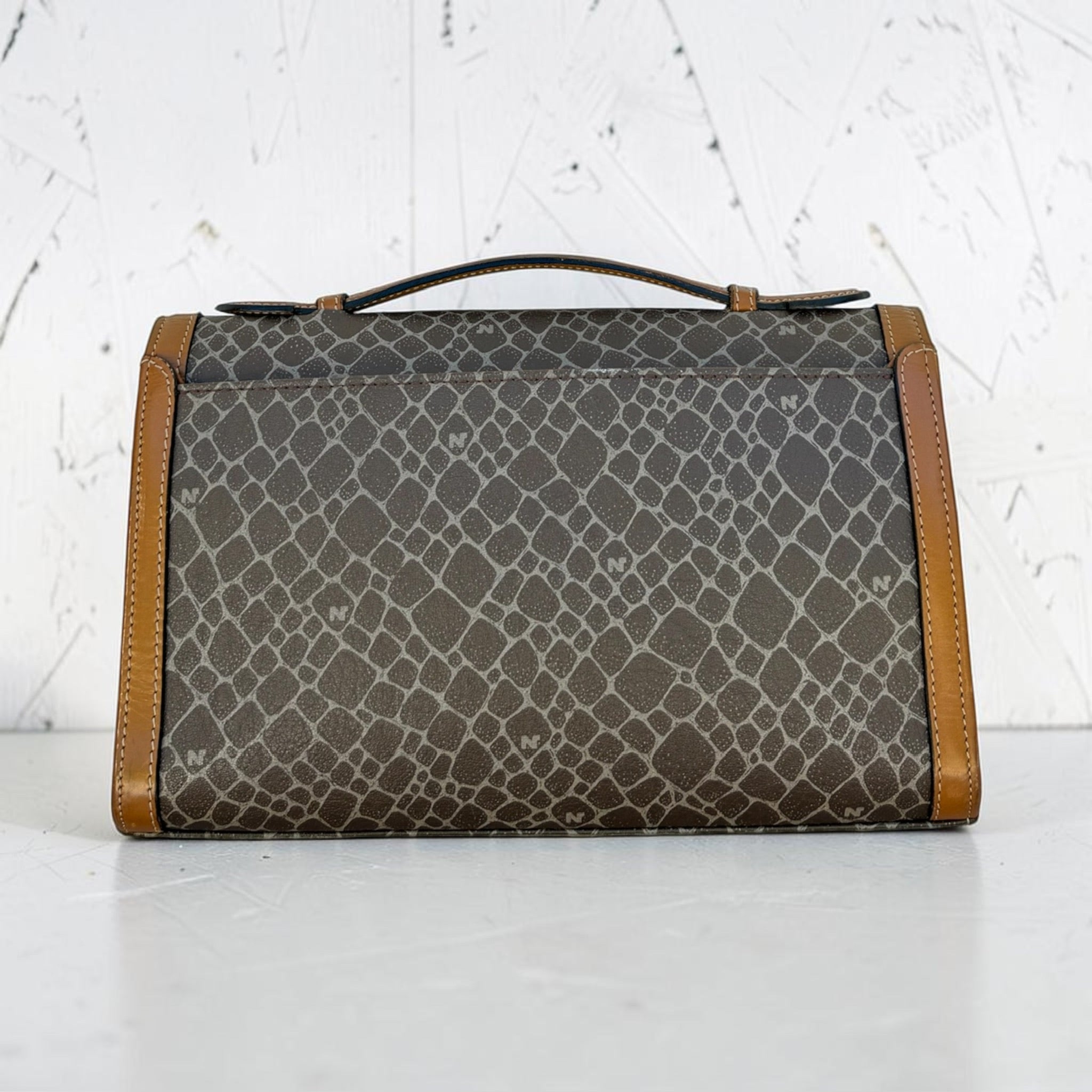 Sac Nina Ricci Vintage Toile Monogramme Camel Mixte
