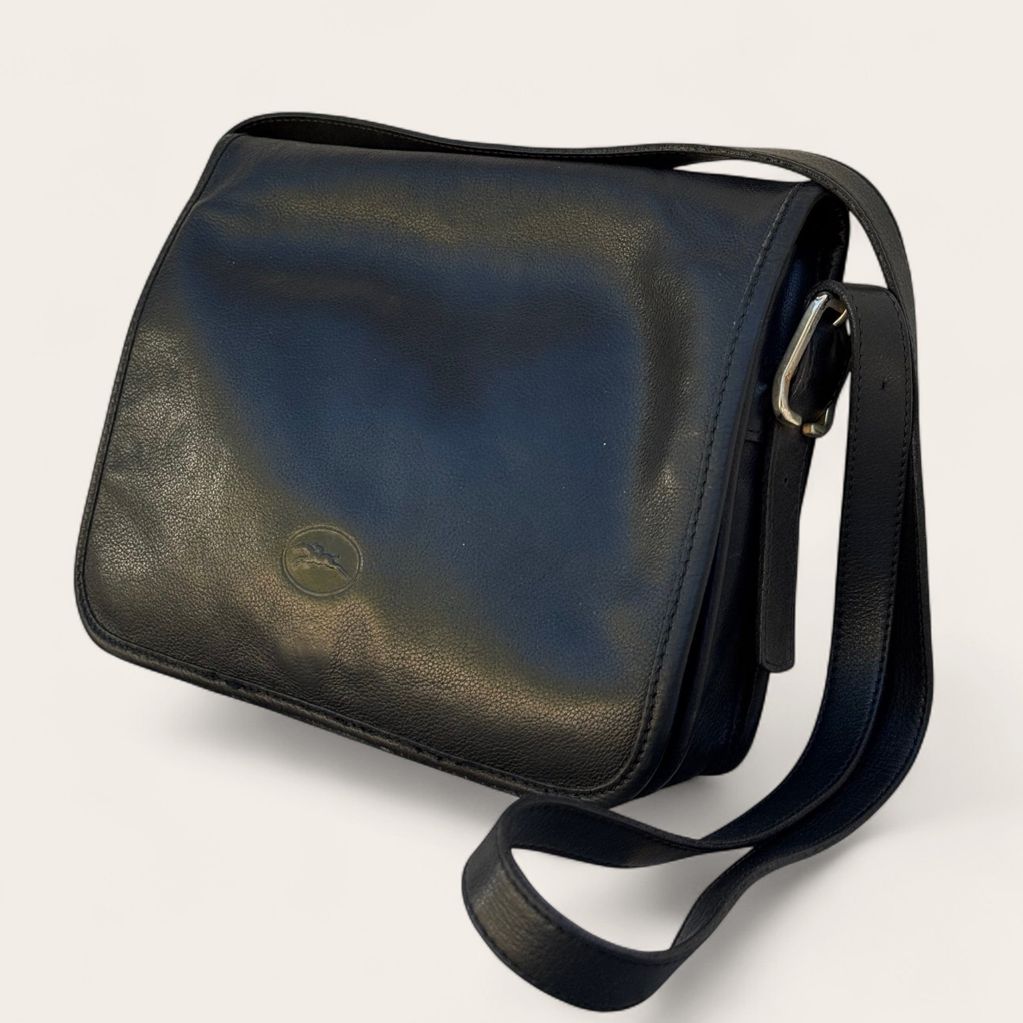 Sac bandoulière Longchamp Paris en cuir – Noir – Taille unique – Mixte – Vintage — photo complémentaire 2