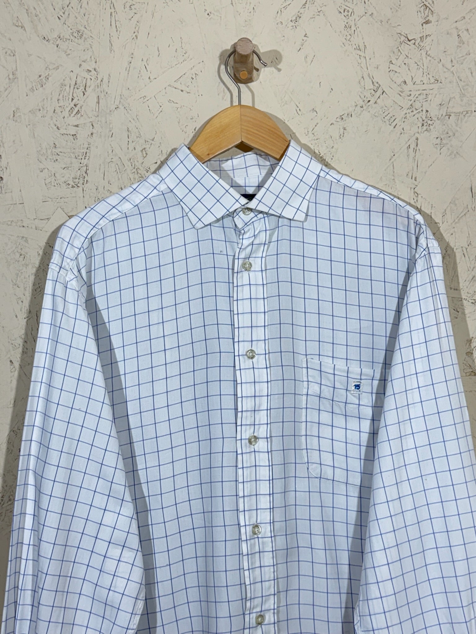 Chemise Serge Blanco Carreaux Bleu Ciel XL Homme