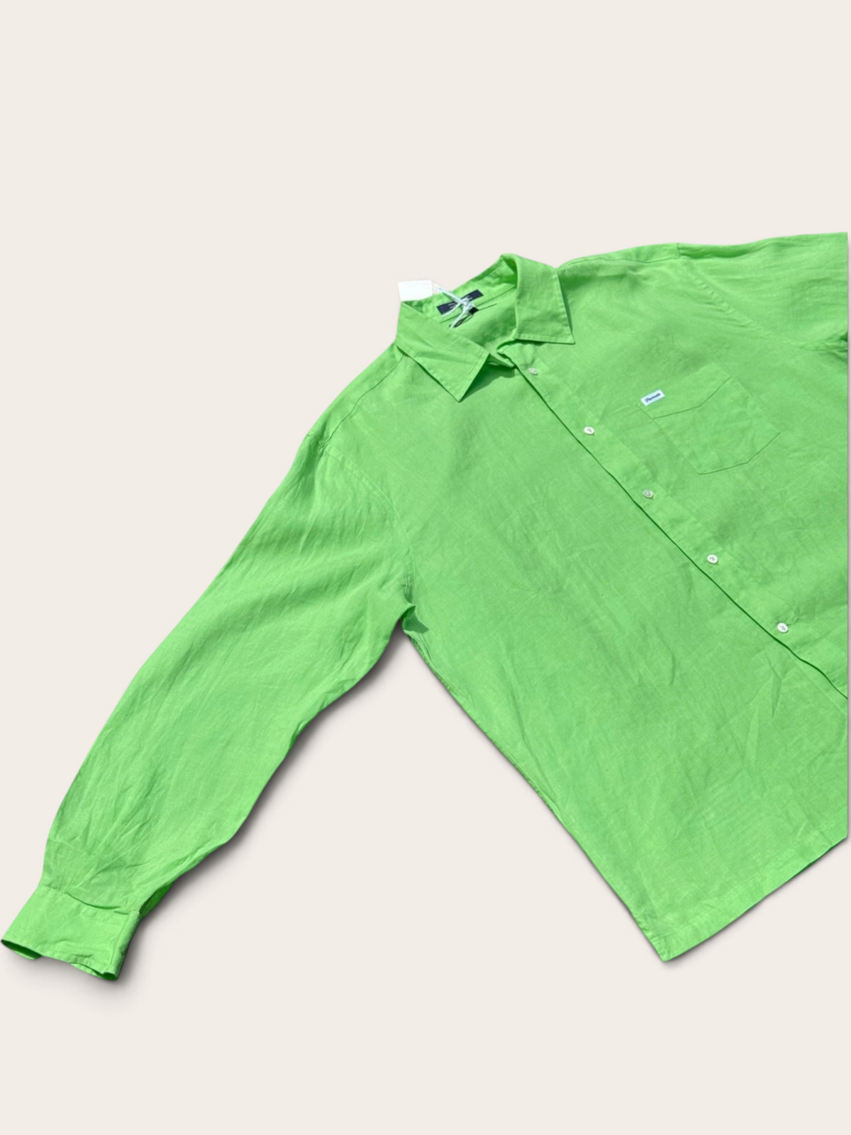 Façonnable Linen Shirt – Apple Green – XL – Men's