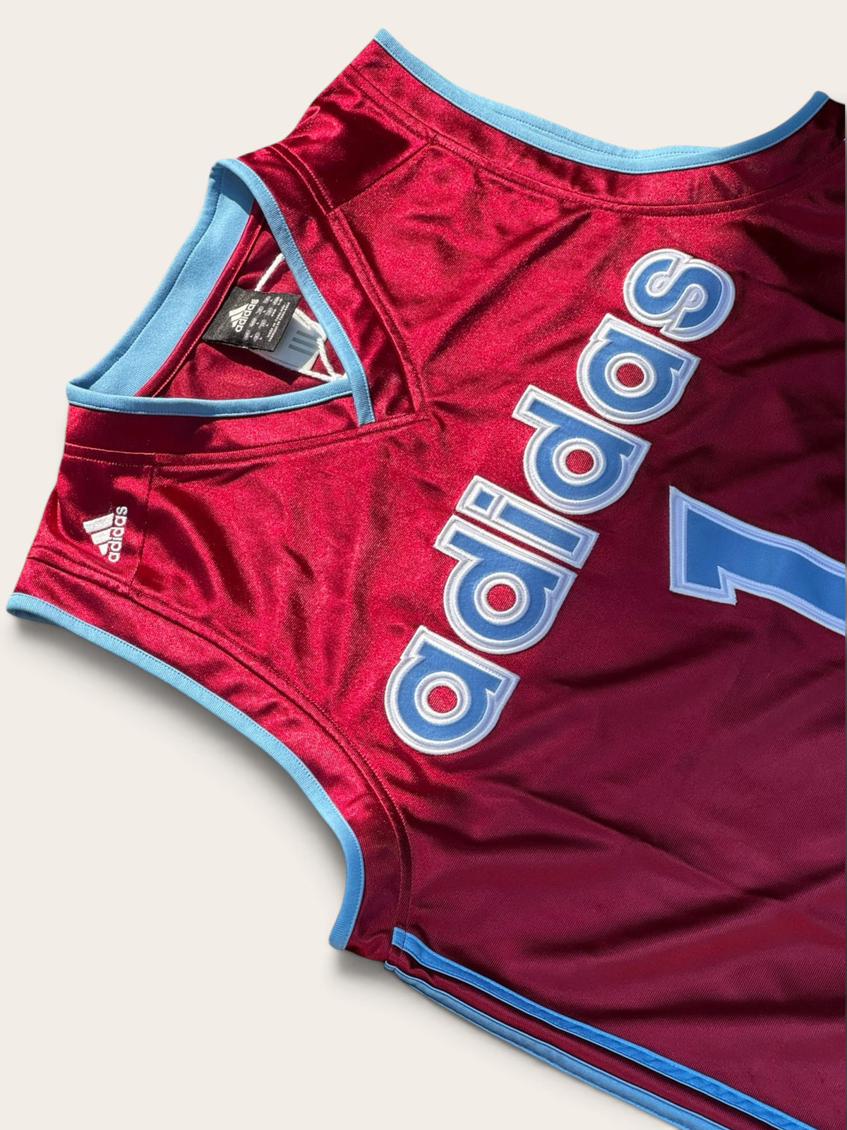 Adidas Basketball Jersey No. 1 – Burgundy – L – Unisex – Vintage