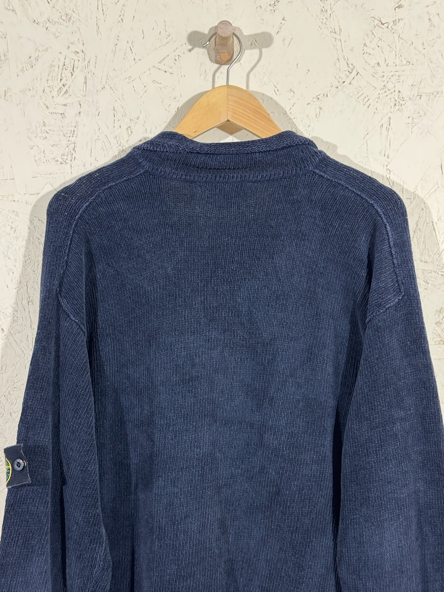 Pull Stone Island Col Boutonné Bleu XL Vintage Mixte