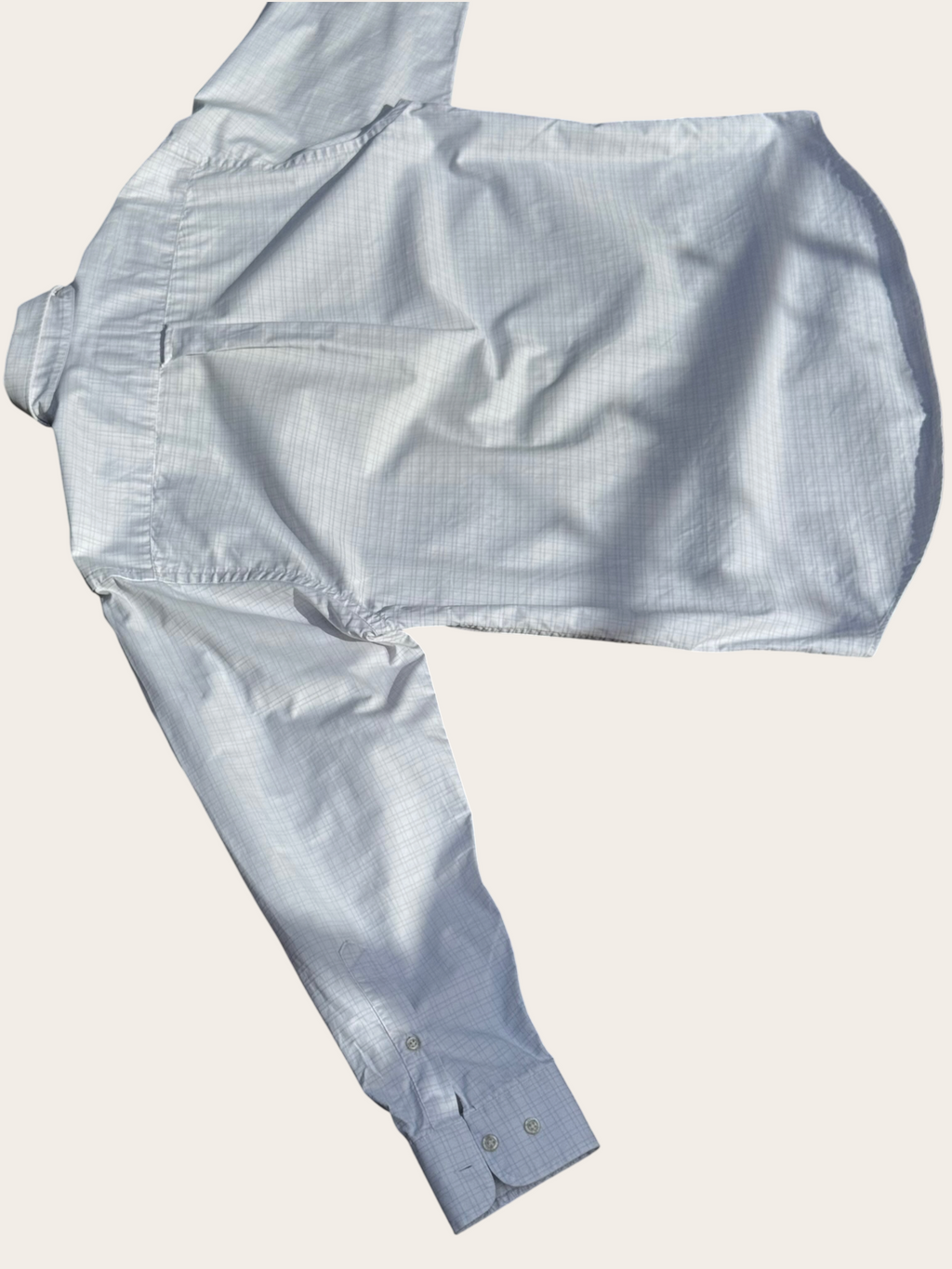 Chemise Serge Blanco rayée – Blanche et bleu clair – L – Homme — photo complémentaire 4