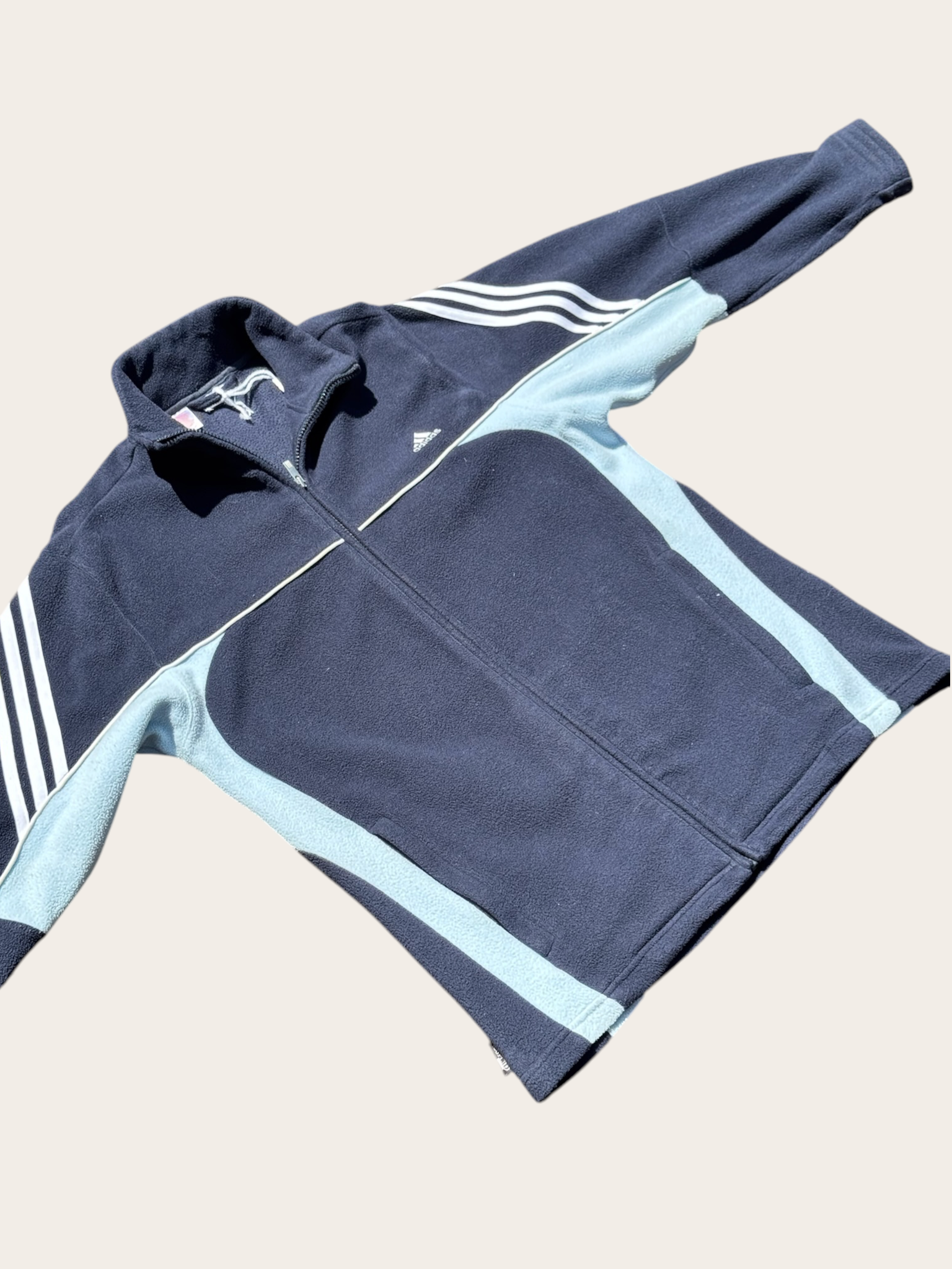 Veste Polaire Adidas Bleu Marine Bleu Clair Taille M Homme