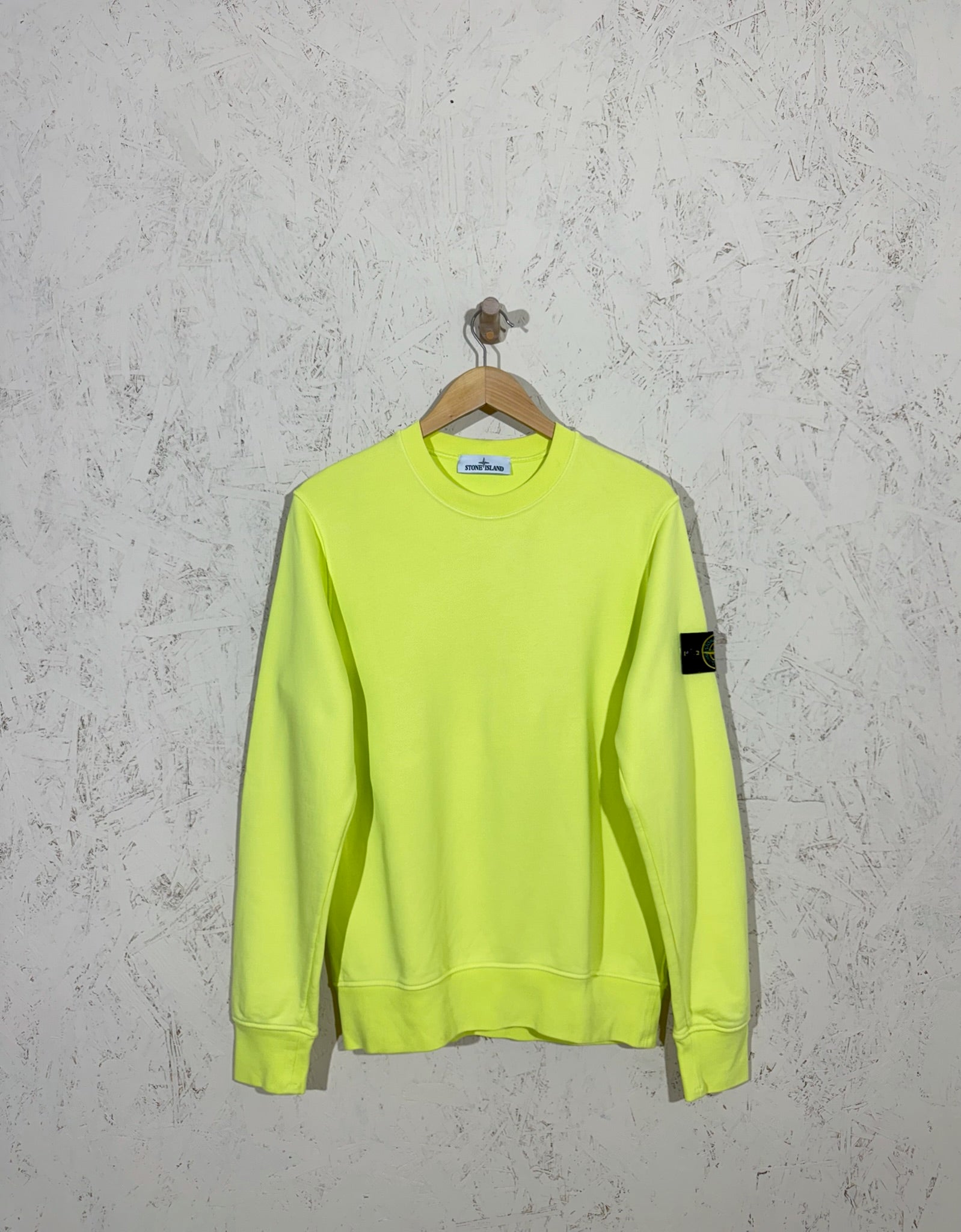 Pull Stone Island Jaune Fluo S Mixte Badge