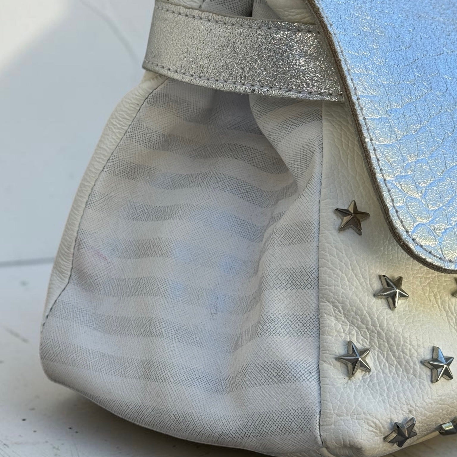Sac M★BRC Cuir Argenté Étoiles Femme