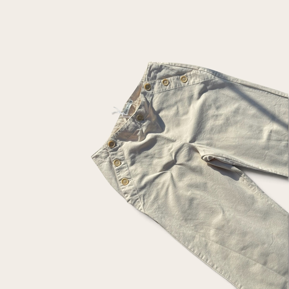 Pantalon – Blanc Bleu – XXL – Femme – Vintage