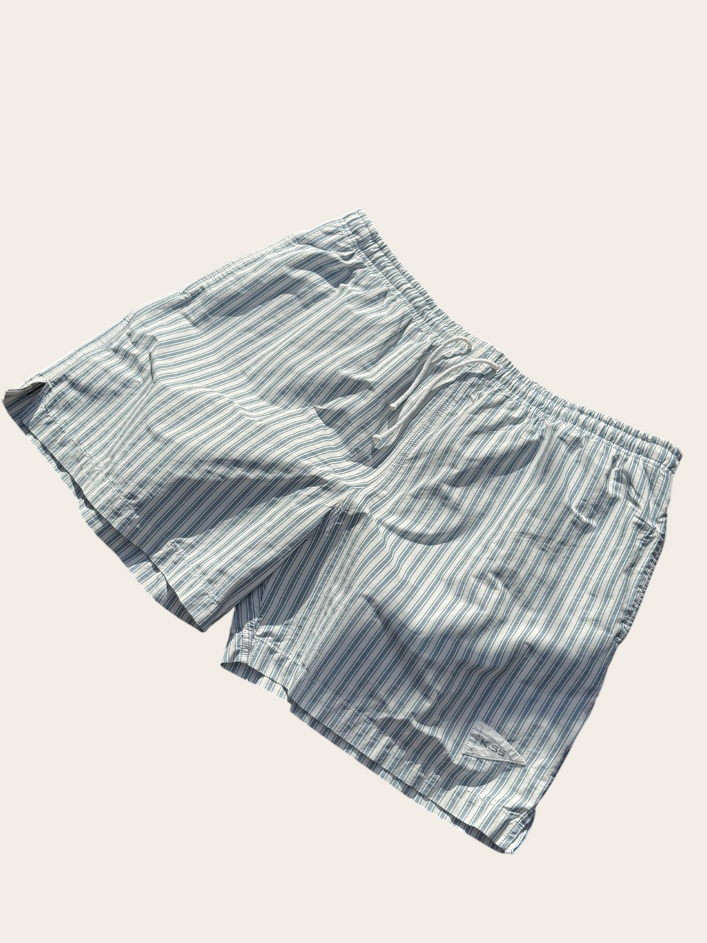 Short de bain Blanc Bleu rayé – Bleu ciel et blanc – XXL – Mixte — vue principale