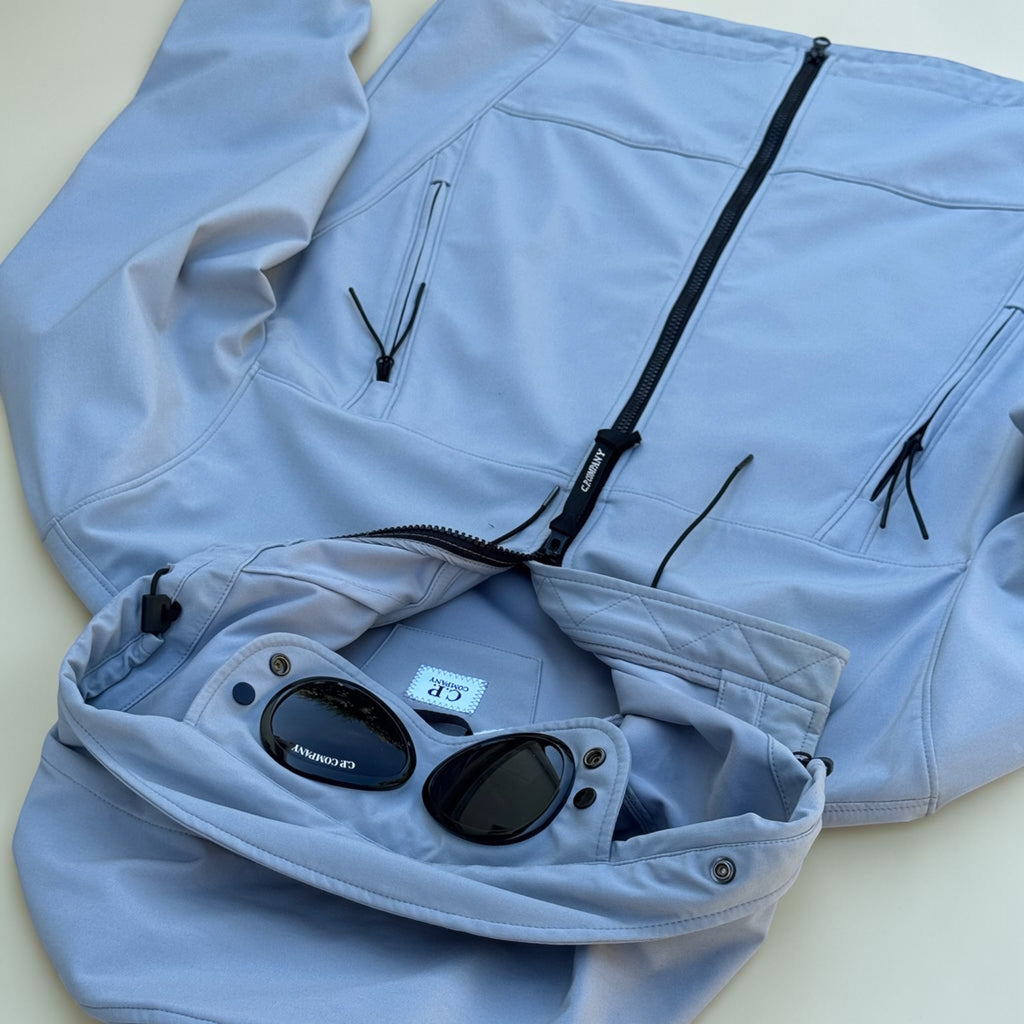 Veste C.P. Company Soft Shell-R Goggle Jacket – Bleu gris – M – Mixte — photo complémentaire 3