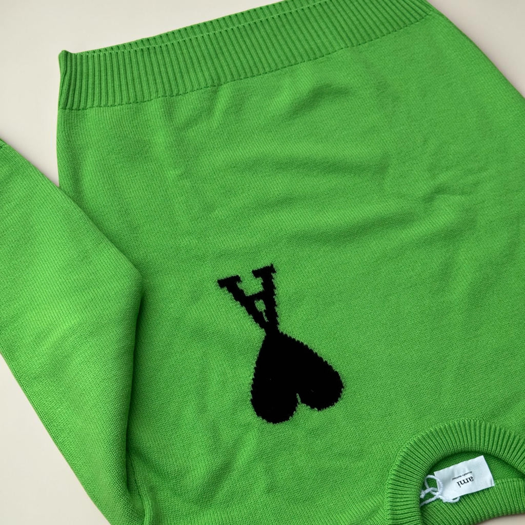 Pull Ami Paris en laine – Vert – M – Mixte — photo complémentaire 3