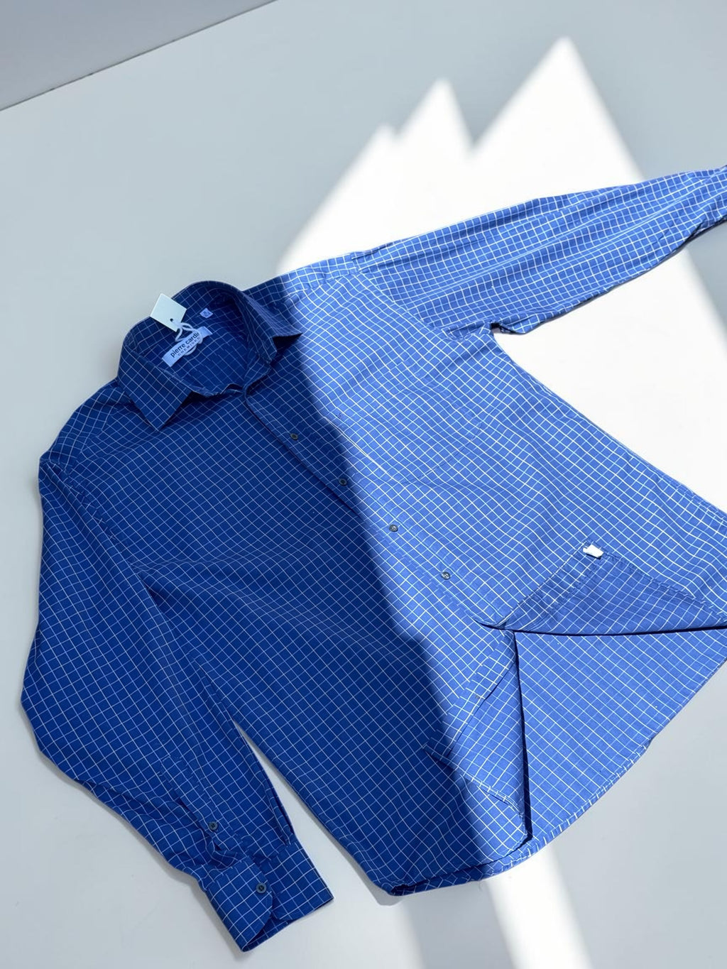 Pierre Cardin checked shirt blue size 16/41-4 men's