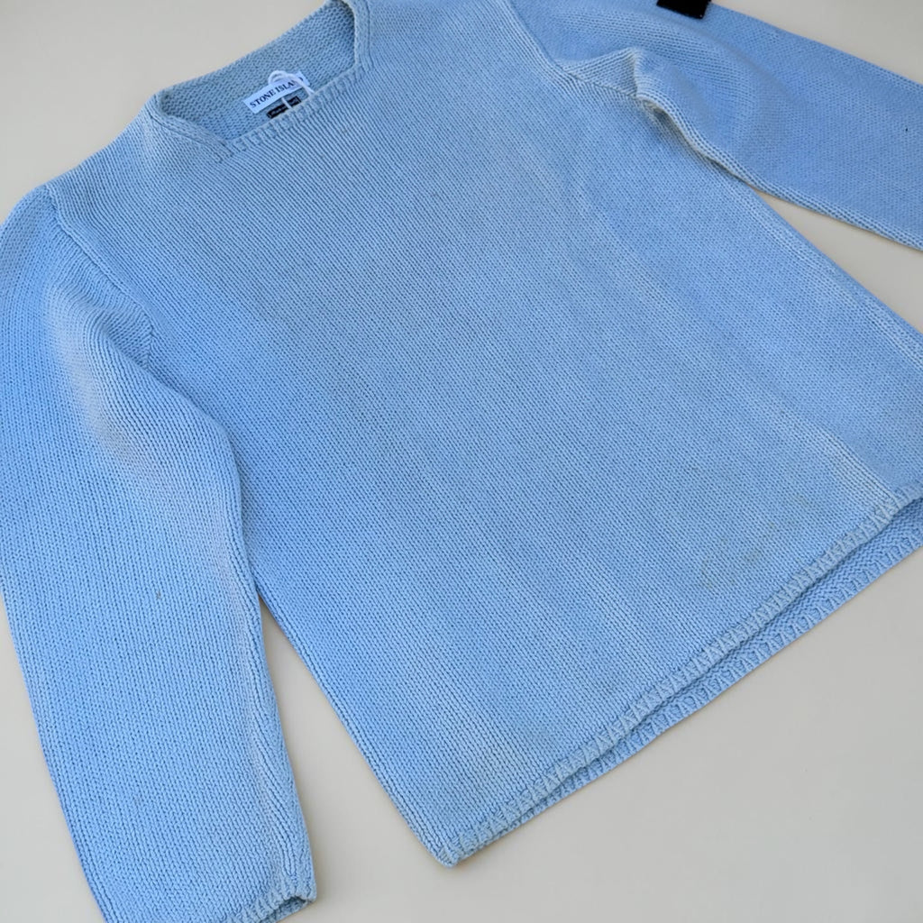 Pull Stone Island à badge – Bleu ciel – XL – Mixte – Vintage — photo complémentaire 2