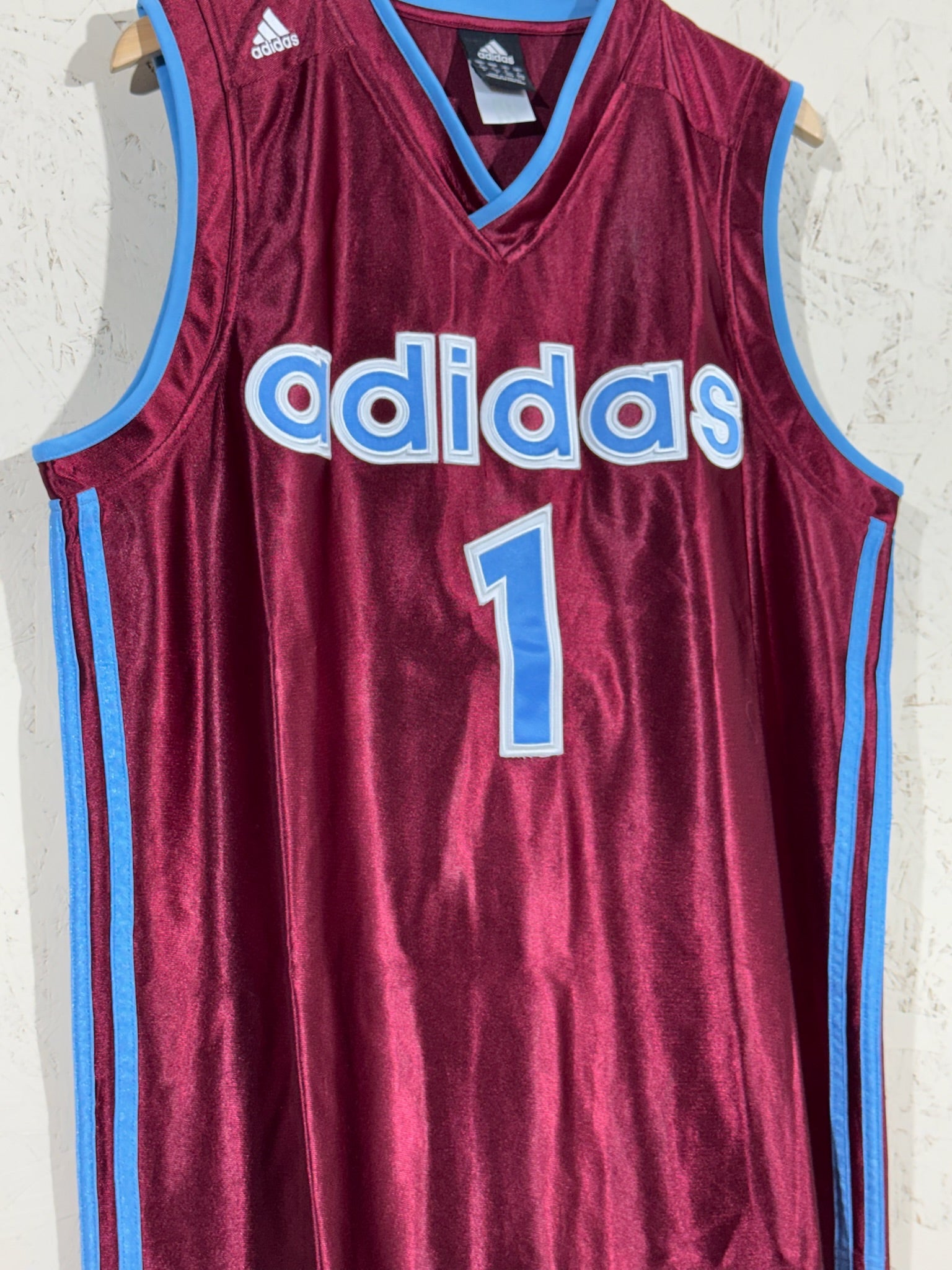Débardeur Adidas Basketball Bordeaux N°1 Vintage L Mixte