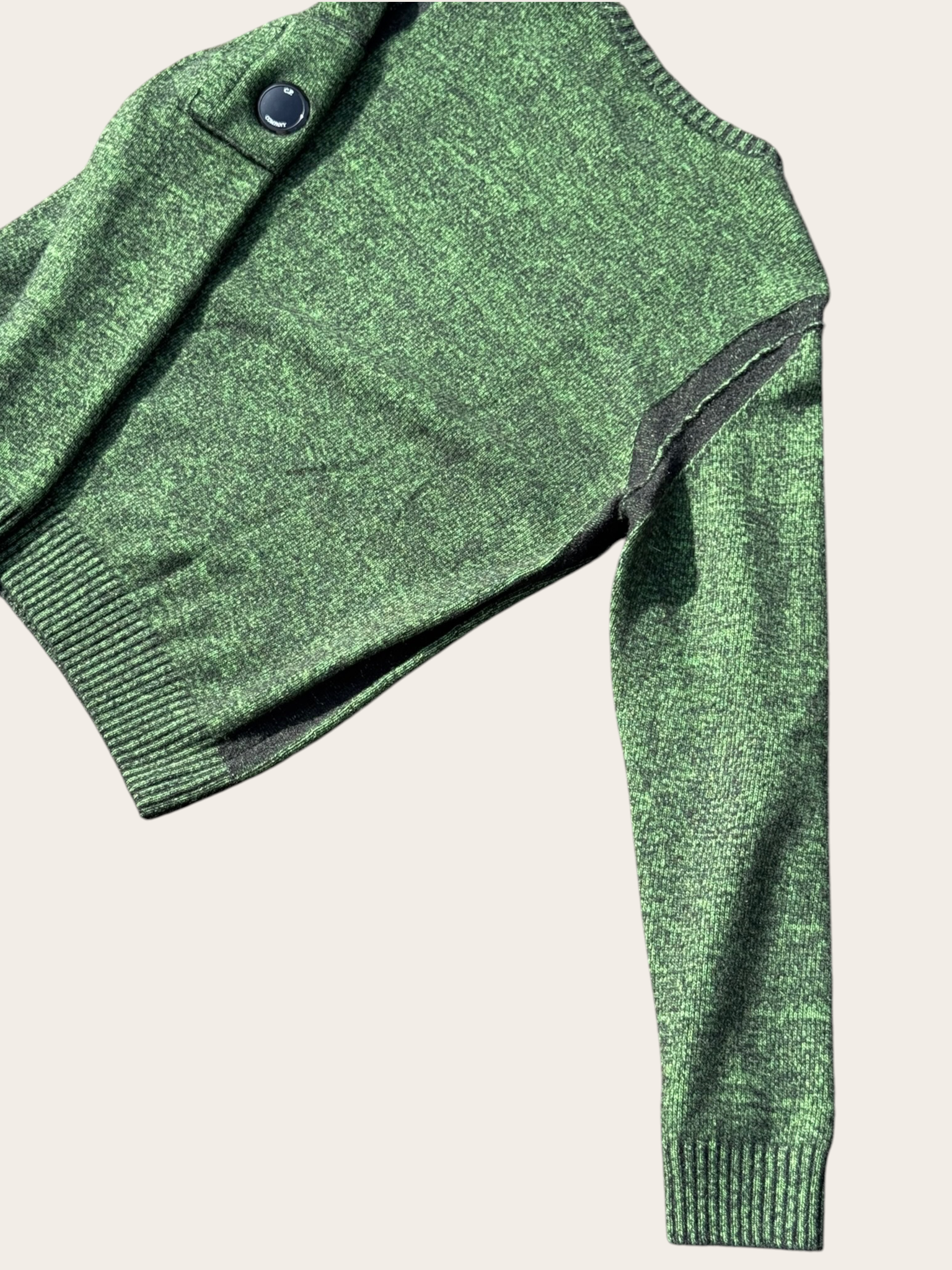 Pull C.P. Company Fleece Knit – Vert et noir – T.48 – Mixte — photo complémentaire 5