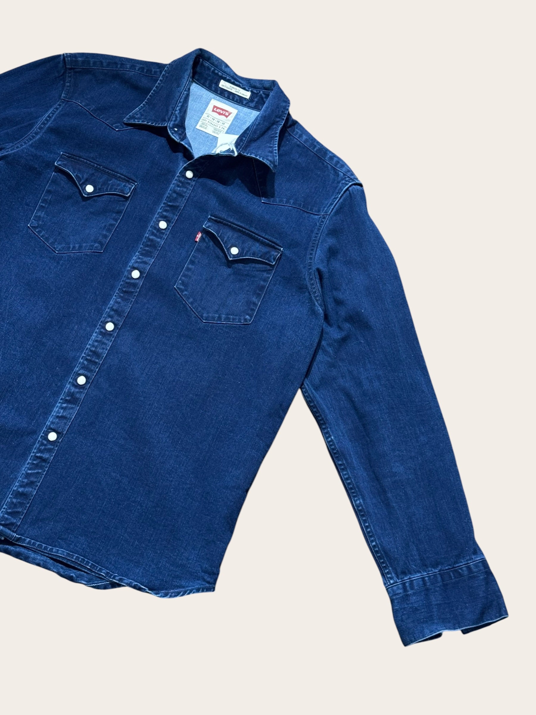 Chemise Levi’s en denim à manches courtes – Bleu brut – XL – Homme — photo complémentaire 2