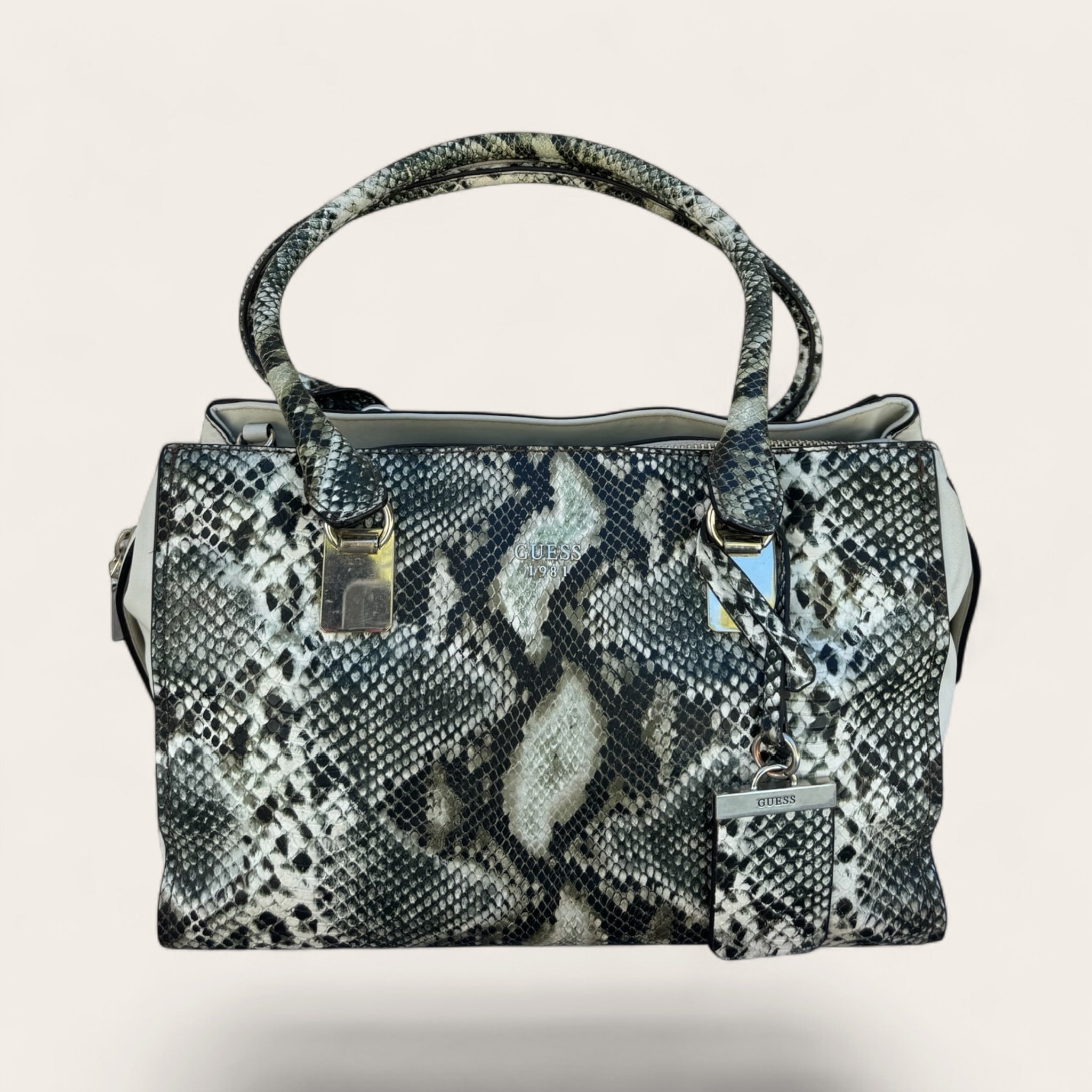 Sac bowling Guess effet python – Gris, noir et blanc – Taille unique – Femme — photo complémentaire 3
