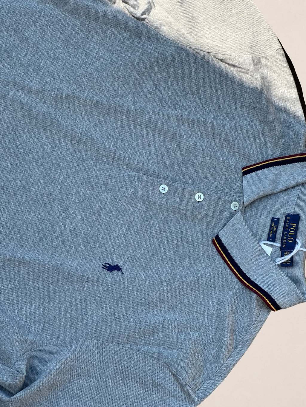 Polo Ralph Lauren manches longues – Gris – XXL – Homme — photo complémentaire 3