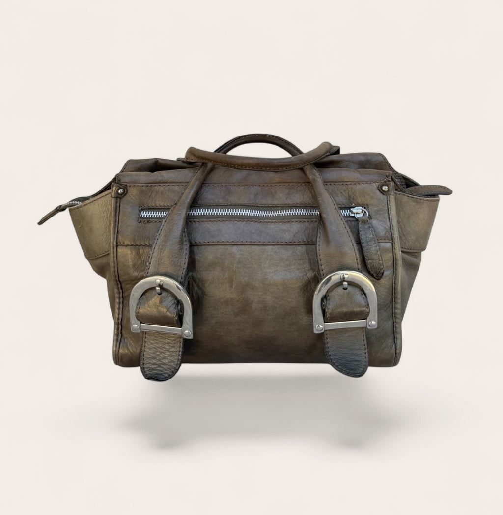 Sac Minelli en cuir – Kaki – Taille unique – Femme – Vintage — vue principale