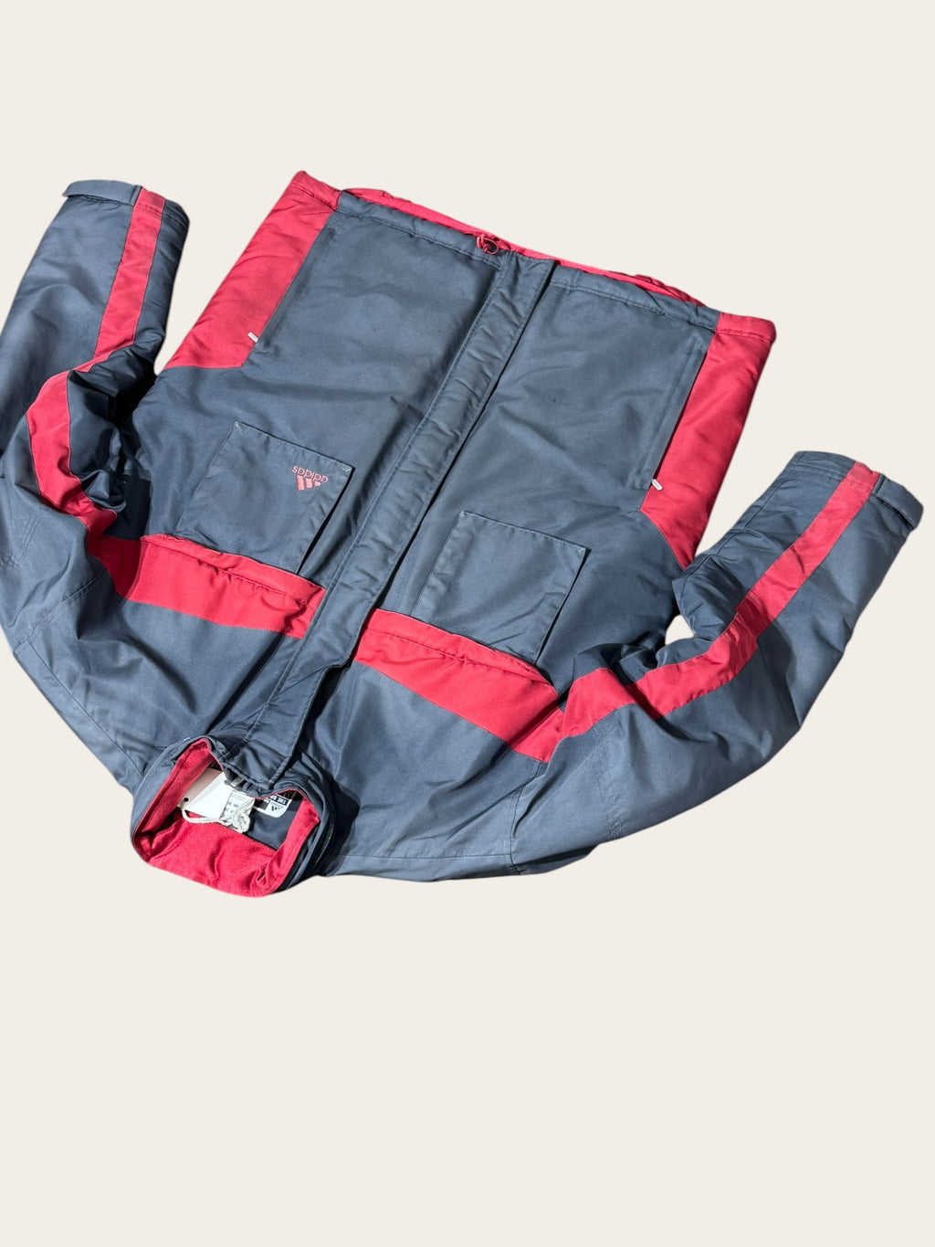 Doudoune Adidas – Grise et rouge – L – Mixte — photo complémentaire 3