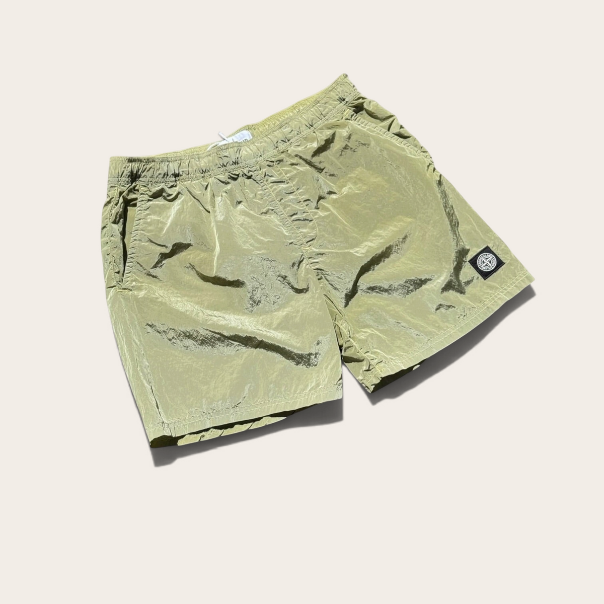 Stone Island Nylon Metal Swim Shorts – Metallic Khaki – L – Men's