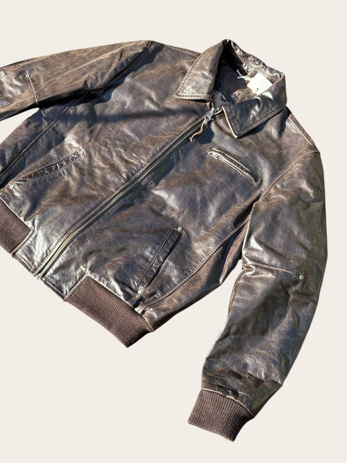 Bomber en cuir Redskins – Marron – 3XL – Homme – Vintage — vue principale