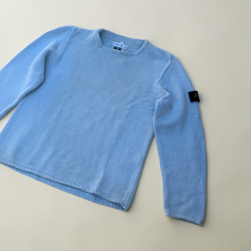 Pull Stone Island à badge – Bleu ciel – XL – Mixte – Vintage — vue principale