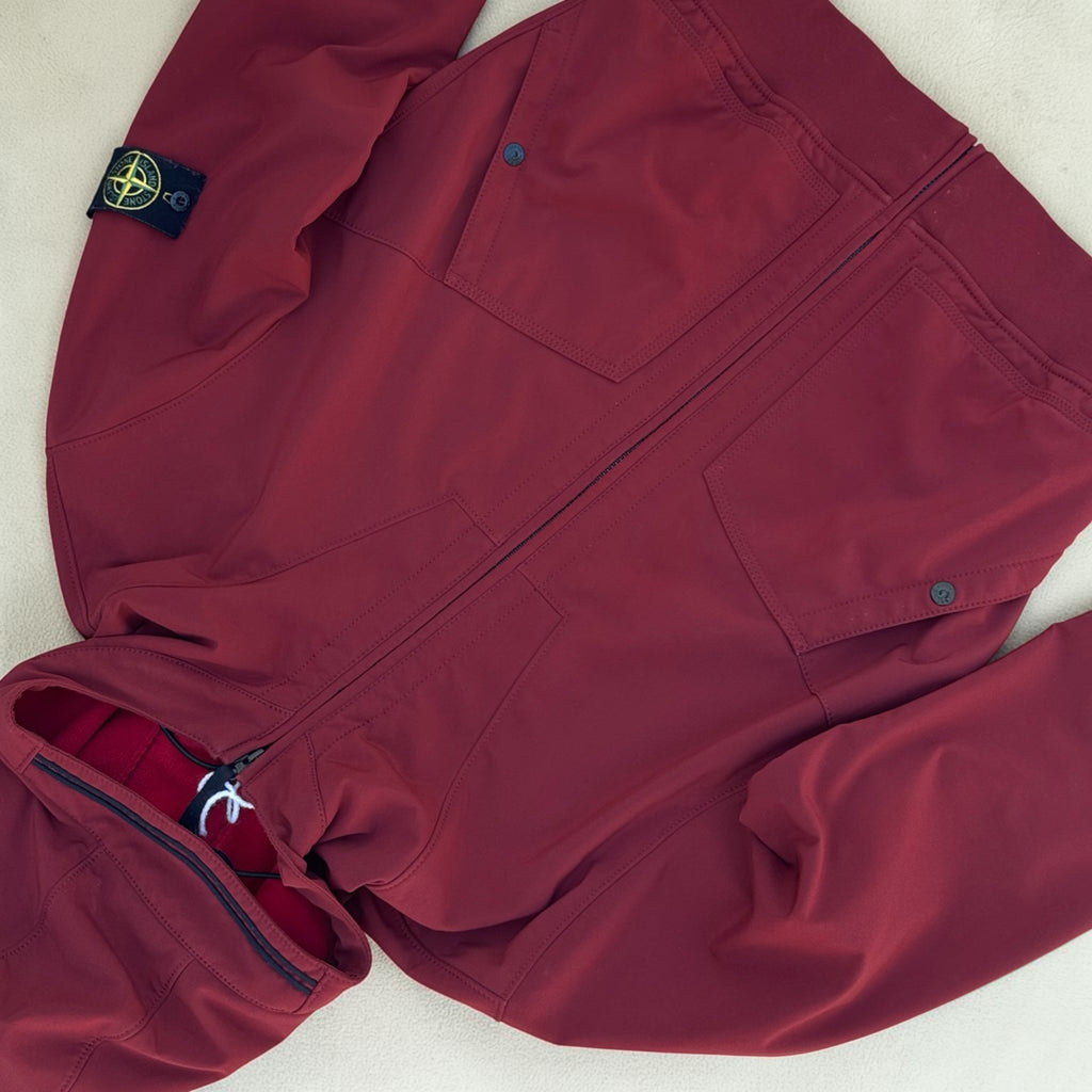 Veste Stone Island Softshell à capuche – Bordeaux – L – Mixte — photo complémentaire 5