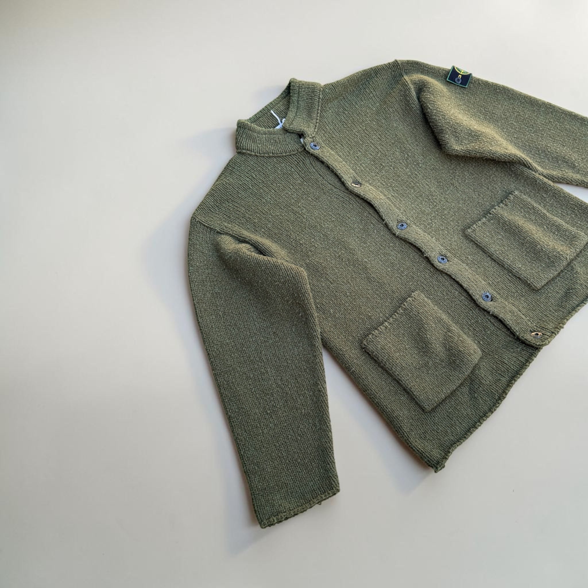 CARDIGAN STONE ISLAND VERT KAKI – L – VINTAGE – mixte