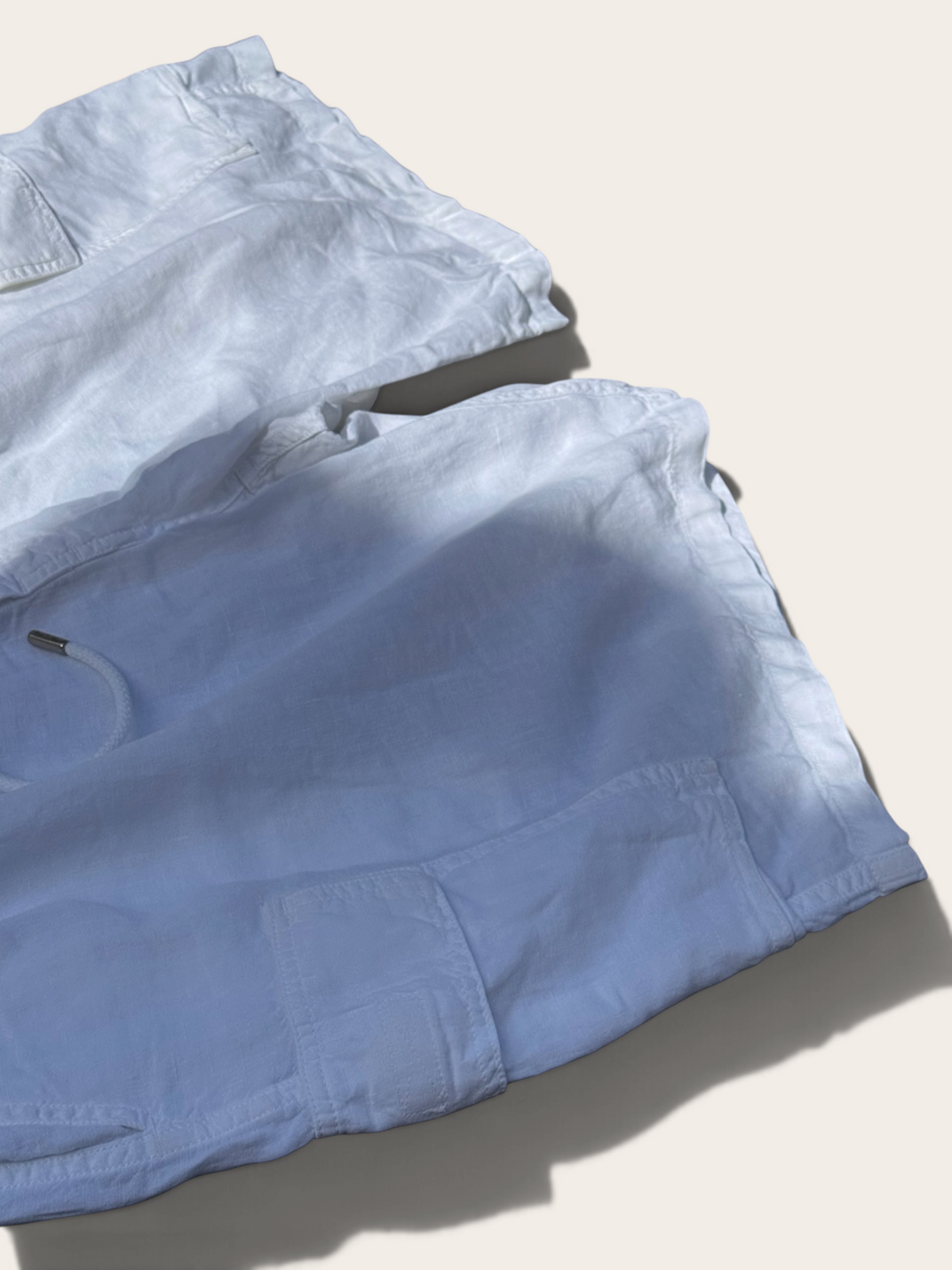 Vilebrequin Linen Cargo Bermuda Shorts – White – XXL – Men's