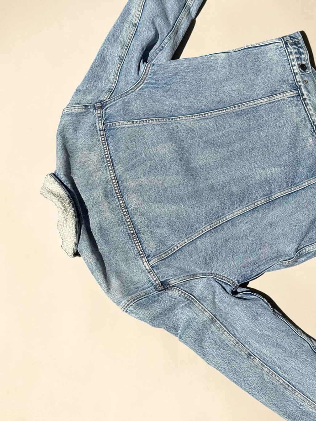 Veste Levi’s en denim doublée sherpa – Bleu clair – M – Homme — photo complémentaire 6