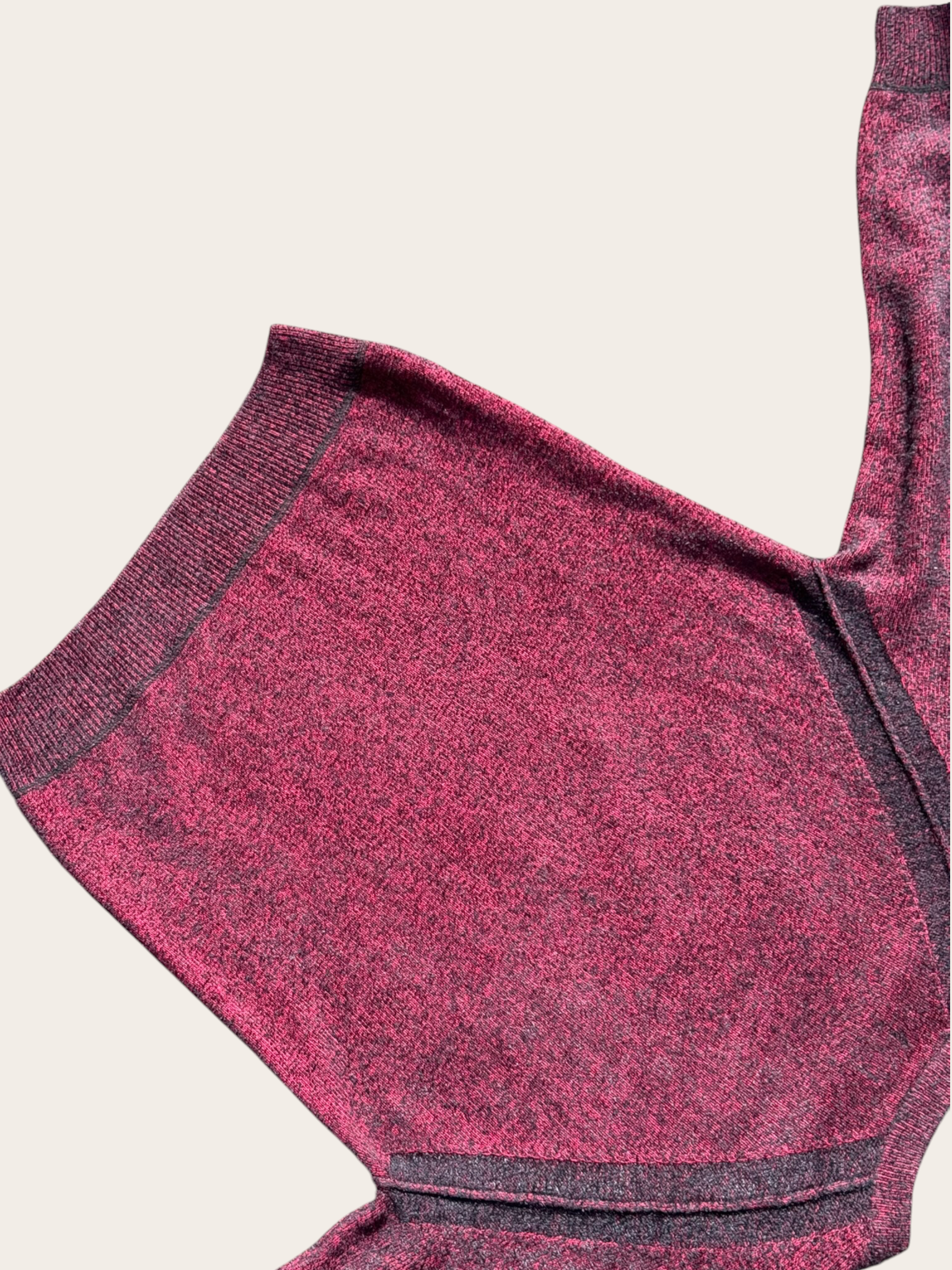 Pull C.P. Company Fleece Knit – Bordeaux et gris foncé – T.48 – Mixte — photo complémentaire 6