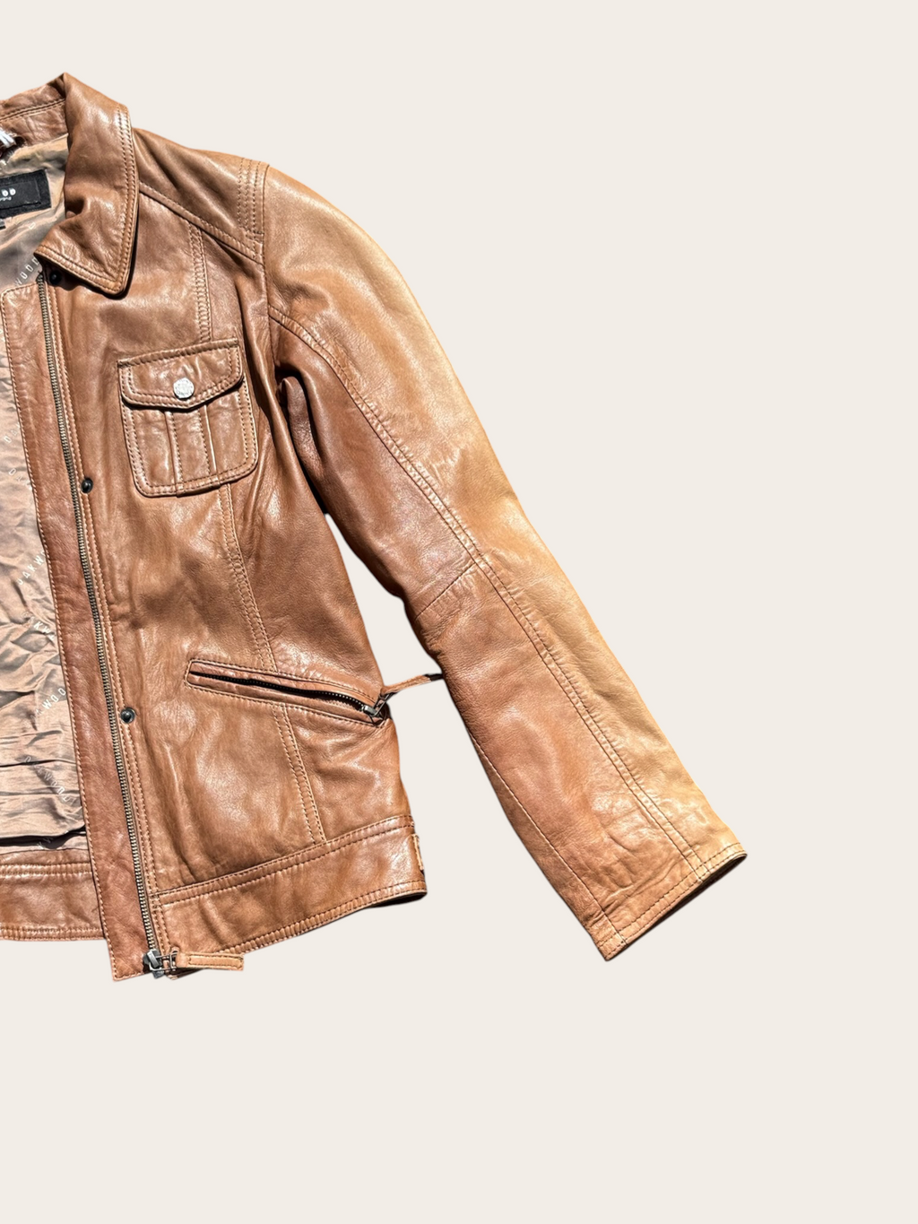 Veste en cuir Oakwood – Marron – M – Femme — photo complémentaire 2