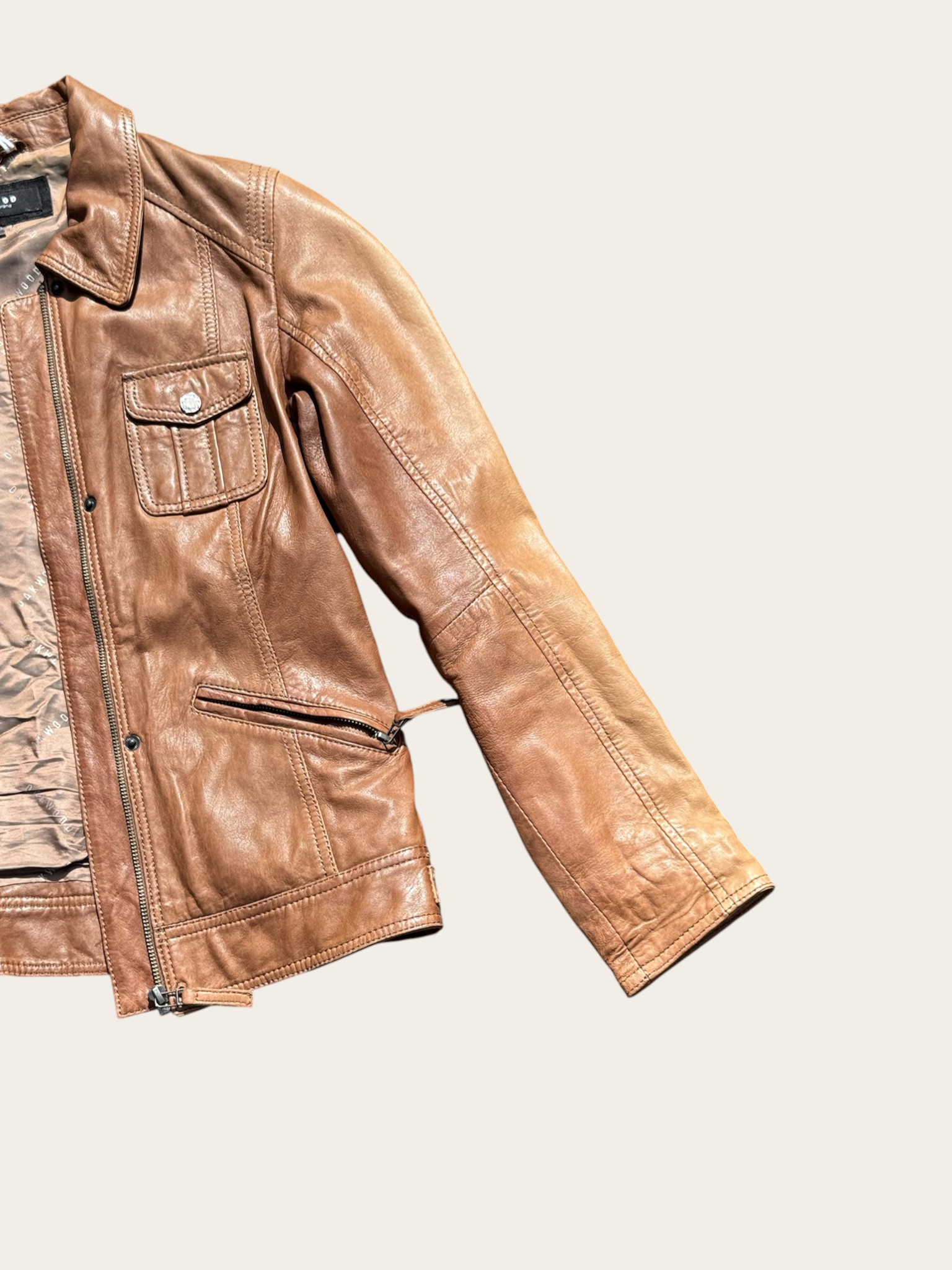Oakwood Veste en Cuir Marron M Femme