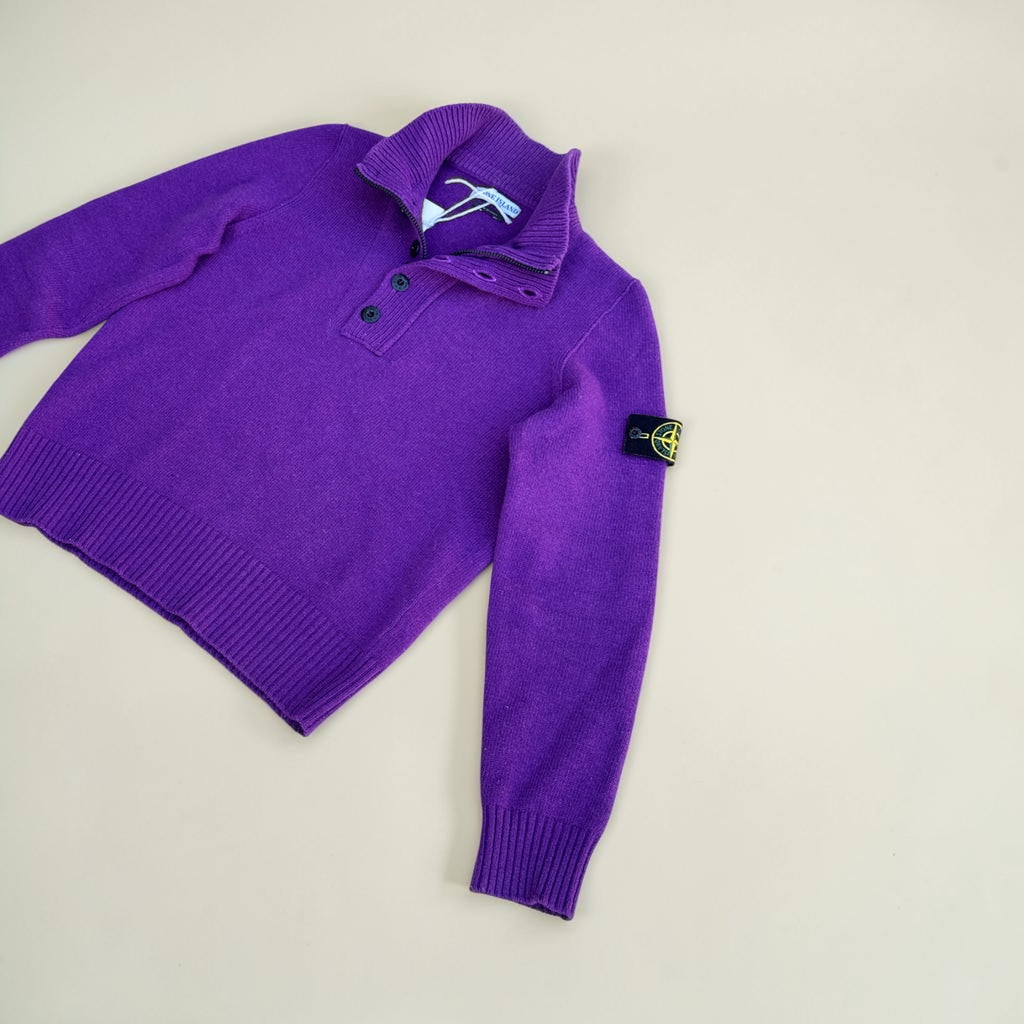 Pull Stone Island col boutonné – Violet – M – Mixte — photo complémentaire 2
