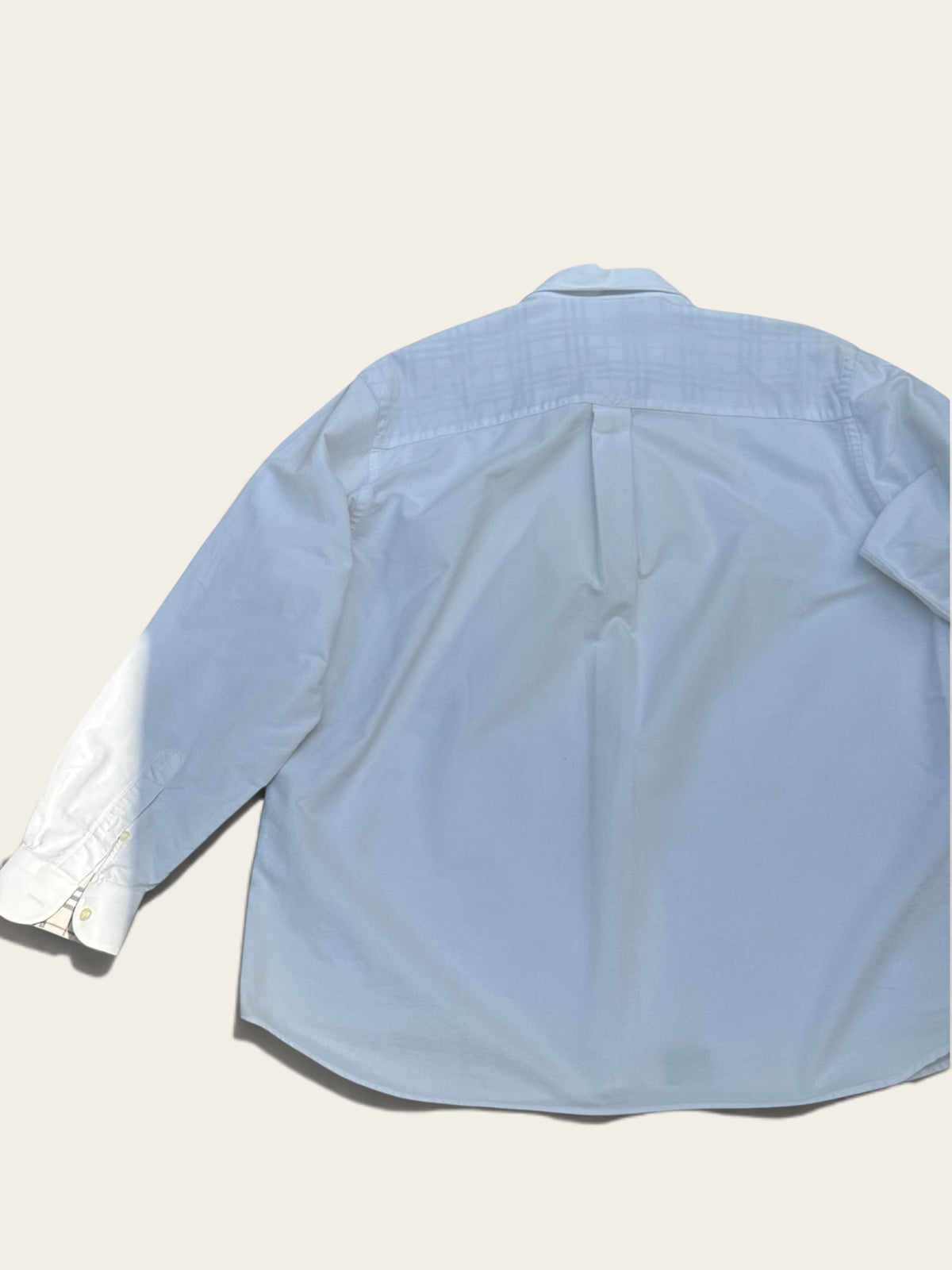 Burberry London Nova Check Cotton Shirt – White – Size 42 – Men's